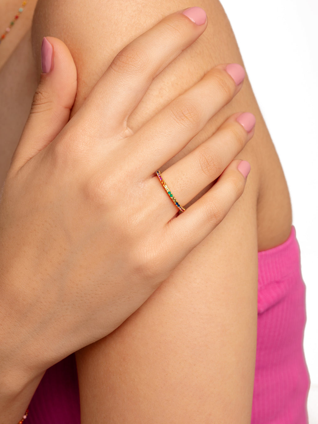 Anillo Cleo Colors Plata Baño Oro