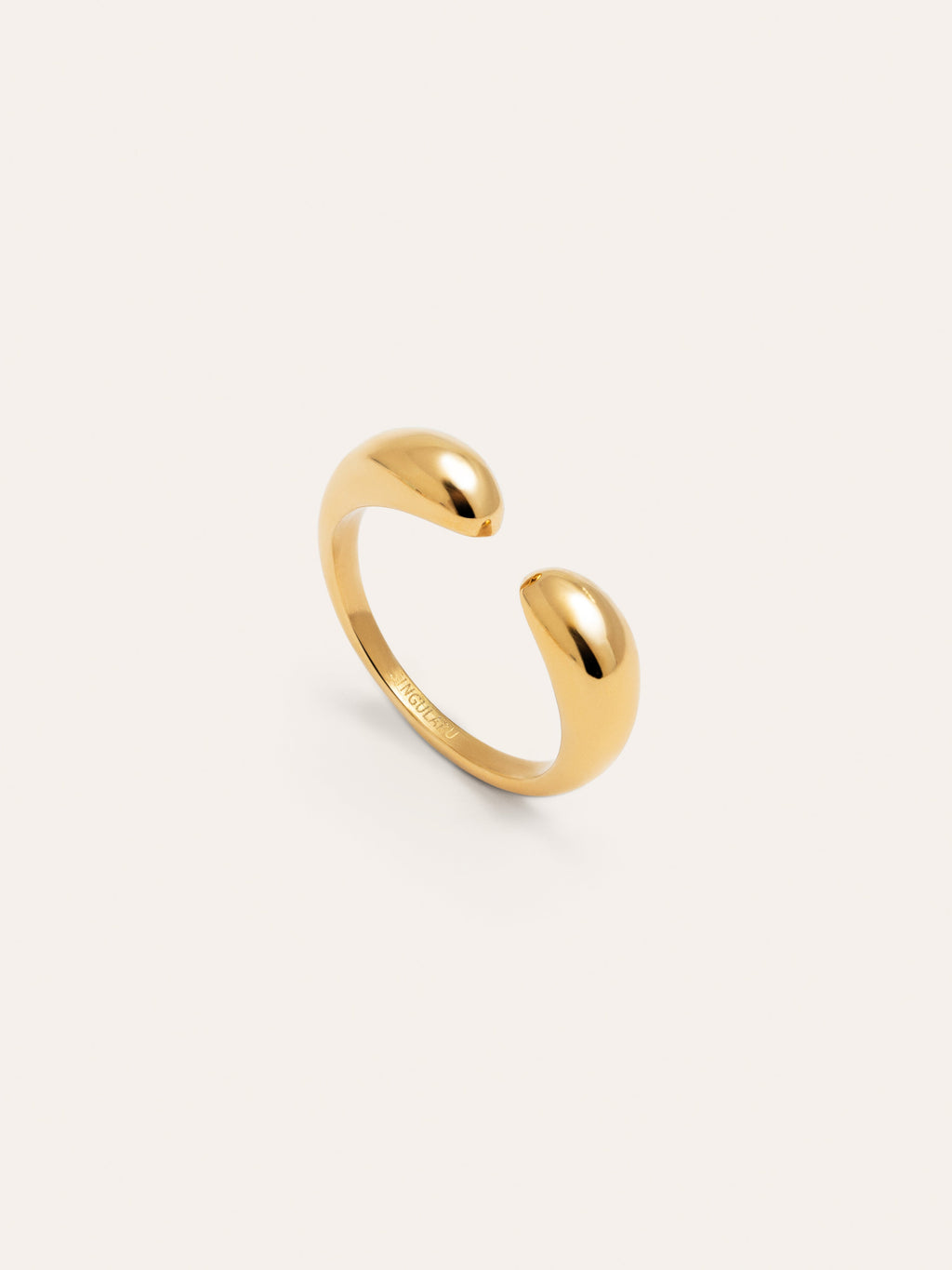Anillo Doble Gota Acero Baño Oro