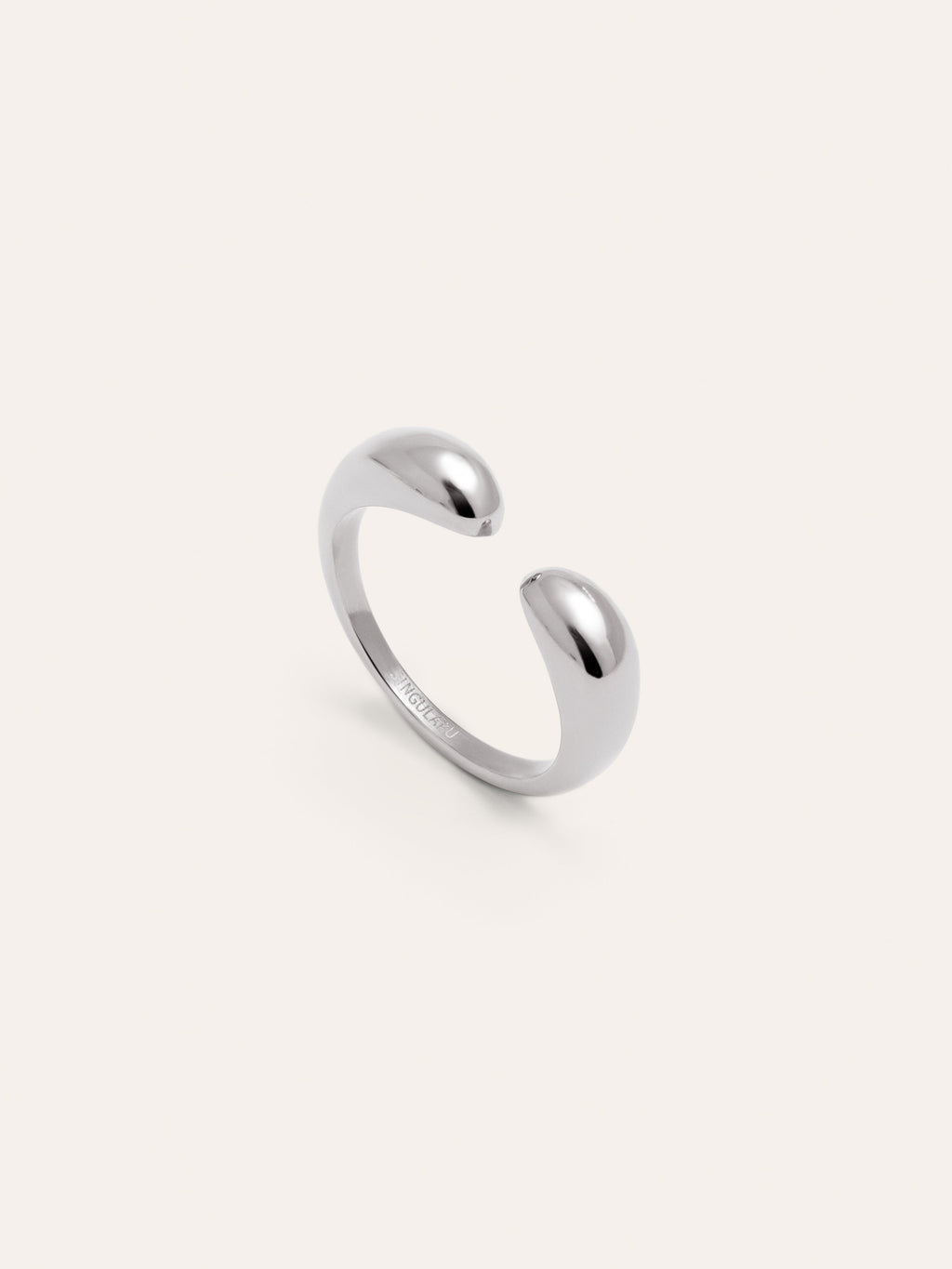Anillo Doble Gota Acero