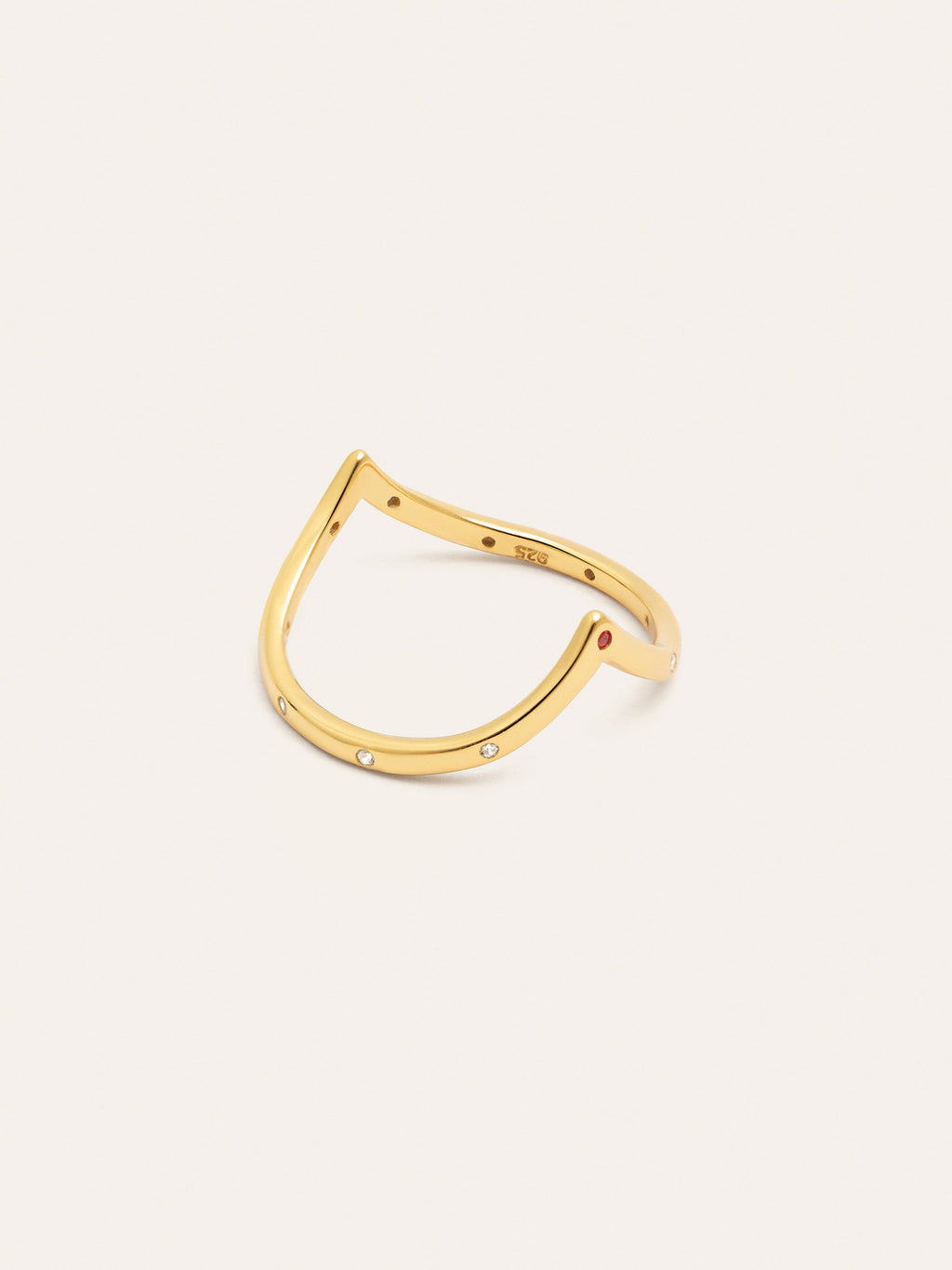 Anillo Doble Peak Pink Plata Baño Oro