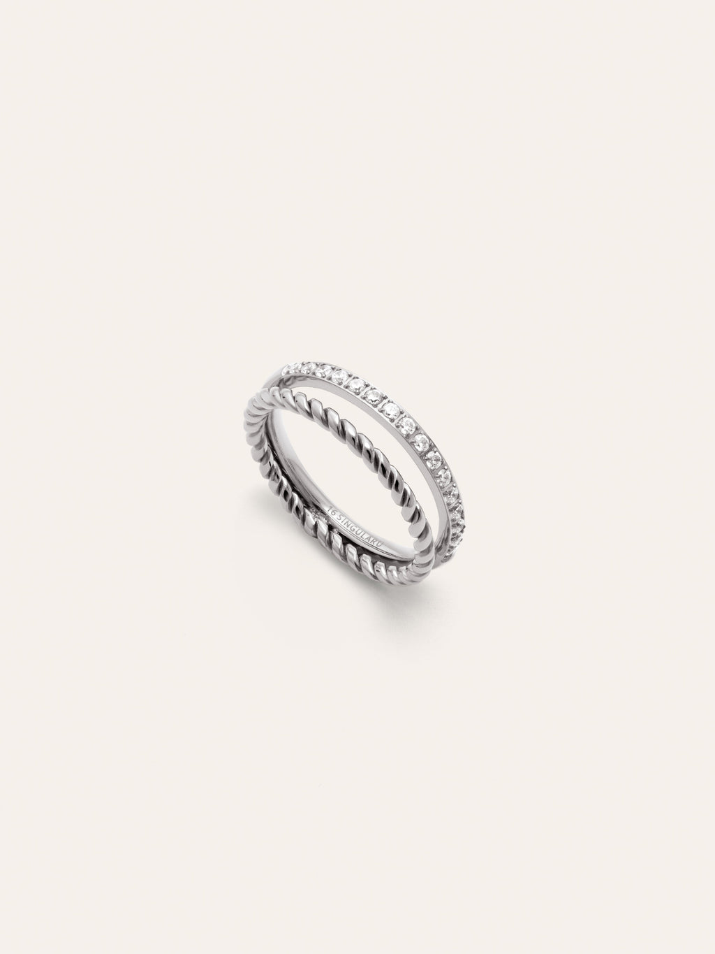Anillo Doble Tressia Spark Acero