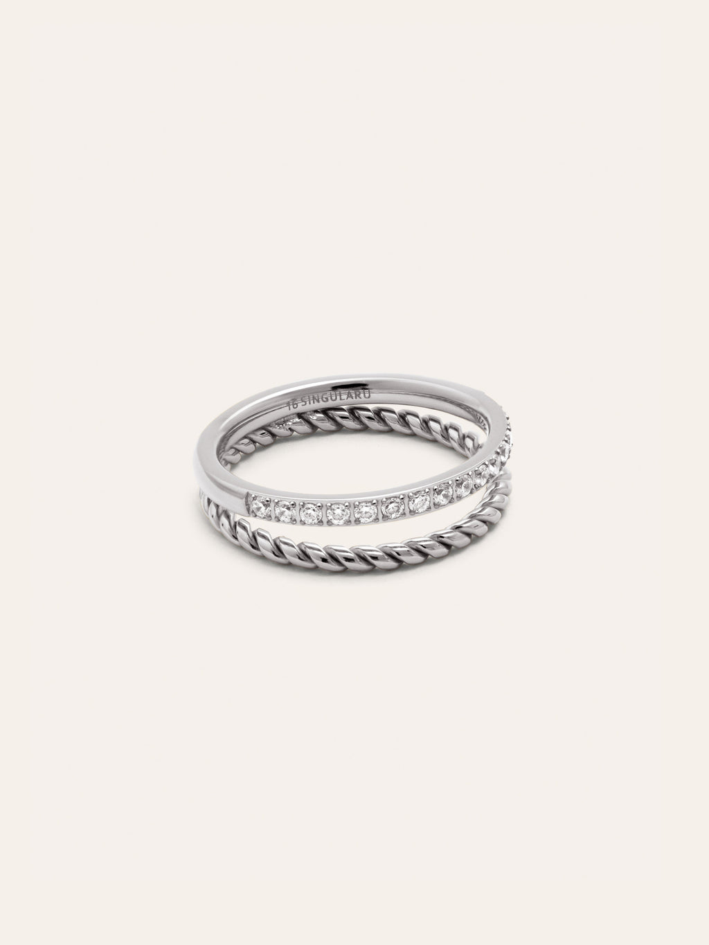Anillo Doble Tressia Spark Acero