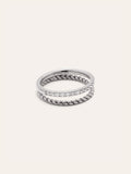Anillo Doble Tressia Spark Acero