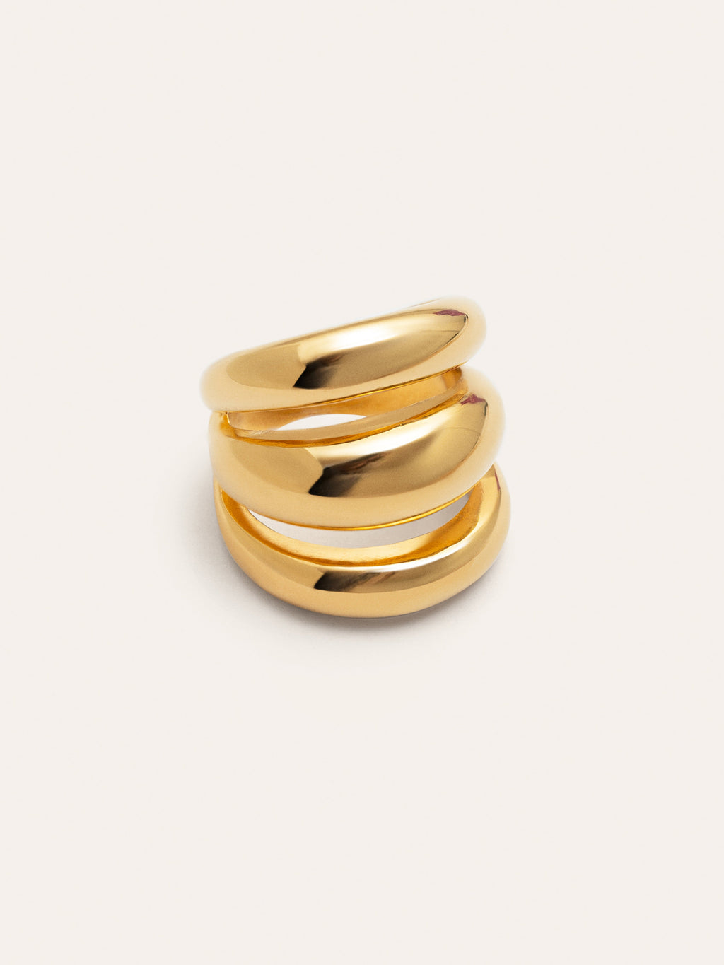 Anillo Dune Aire Acero Baño Oro