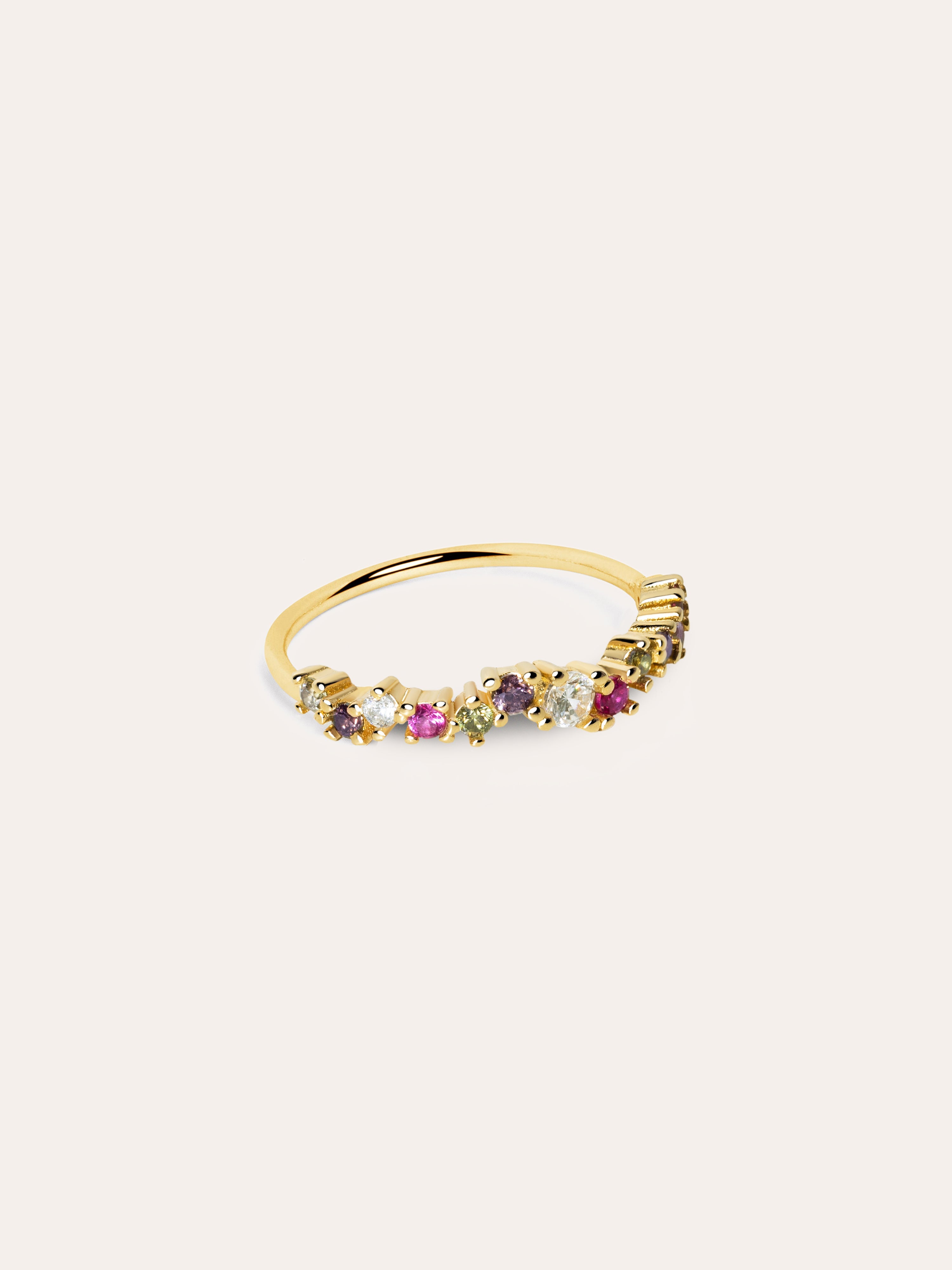 Anillo Estellar Colors Plata Baño Oro