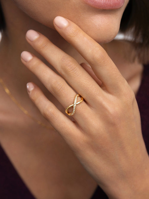Anillo Eterna Sparks Baño Oro