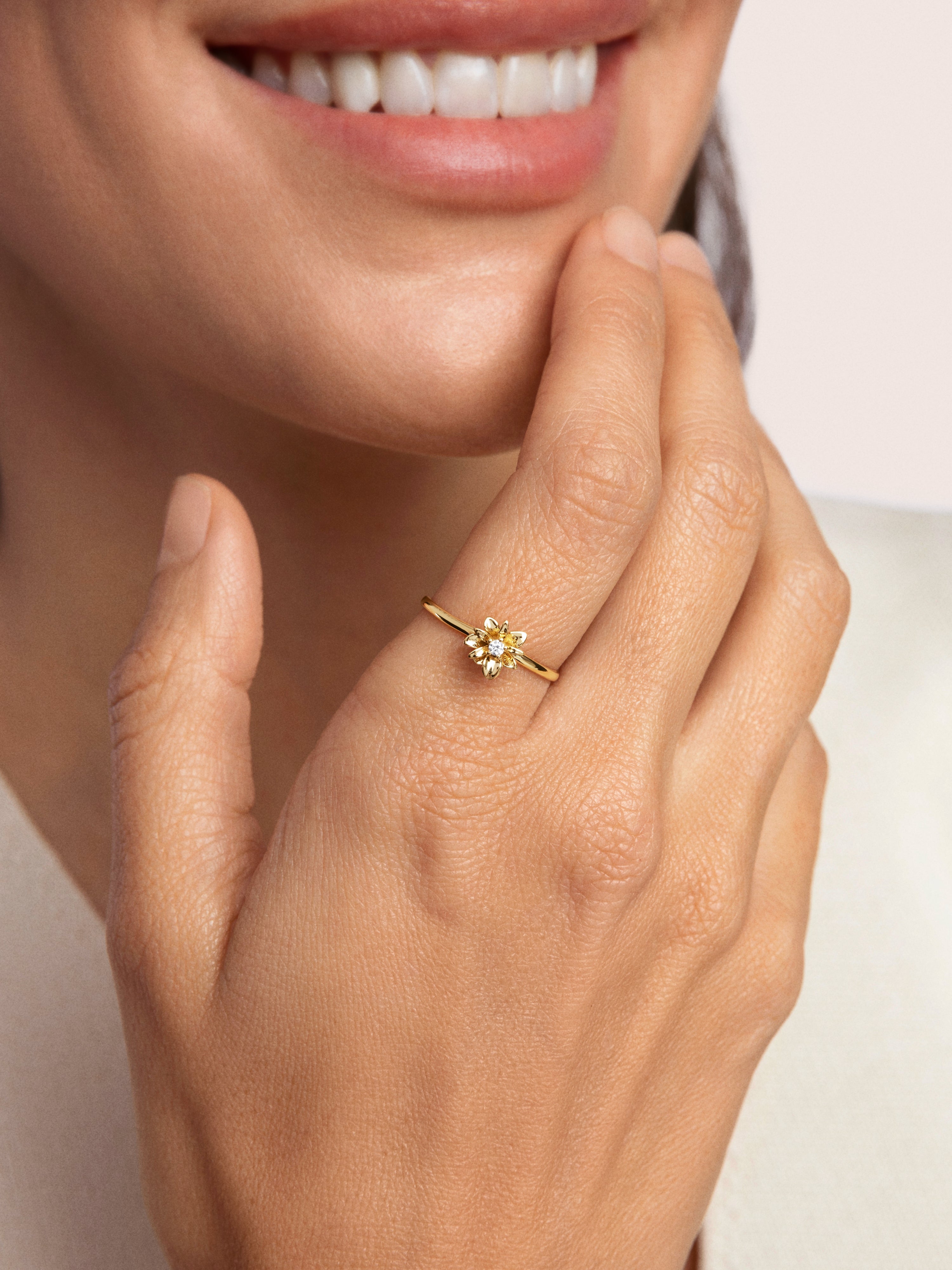 Anillo Gardenia Baño Oro