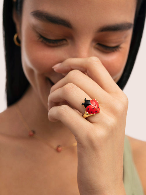 Anillo Mariquita Baño Oro