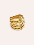 Anillo Ondina Acero Baño Oro