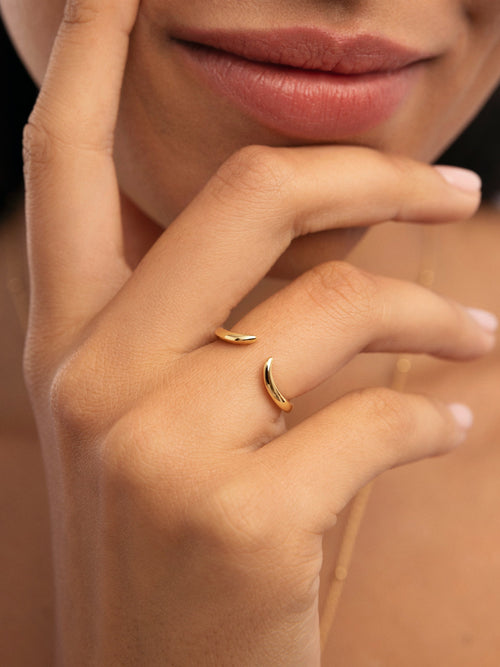 Anillo Peak Scarlett Plata Baño Oro