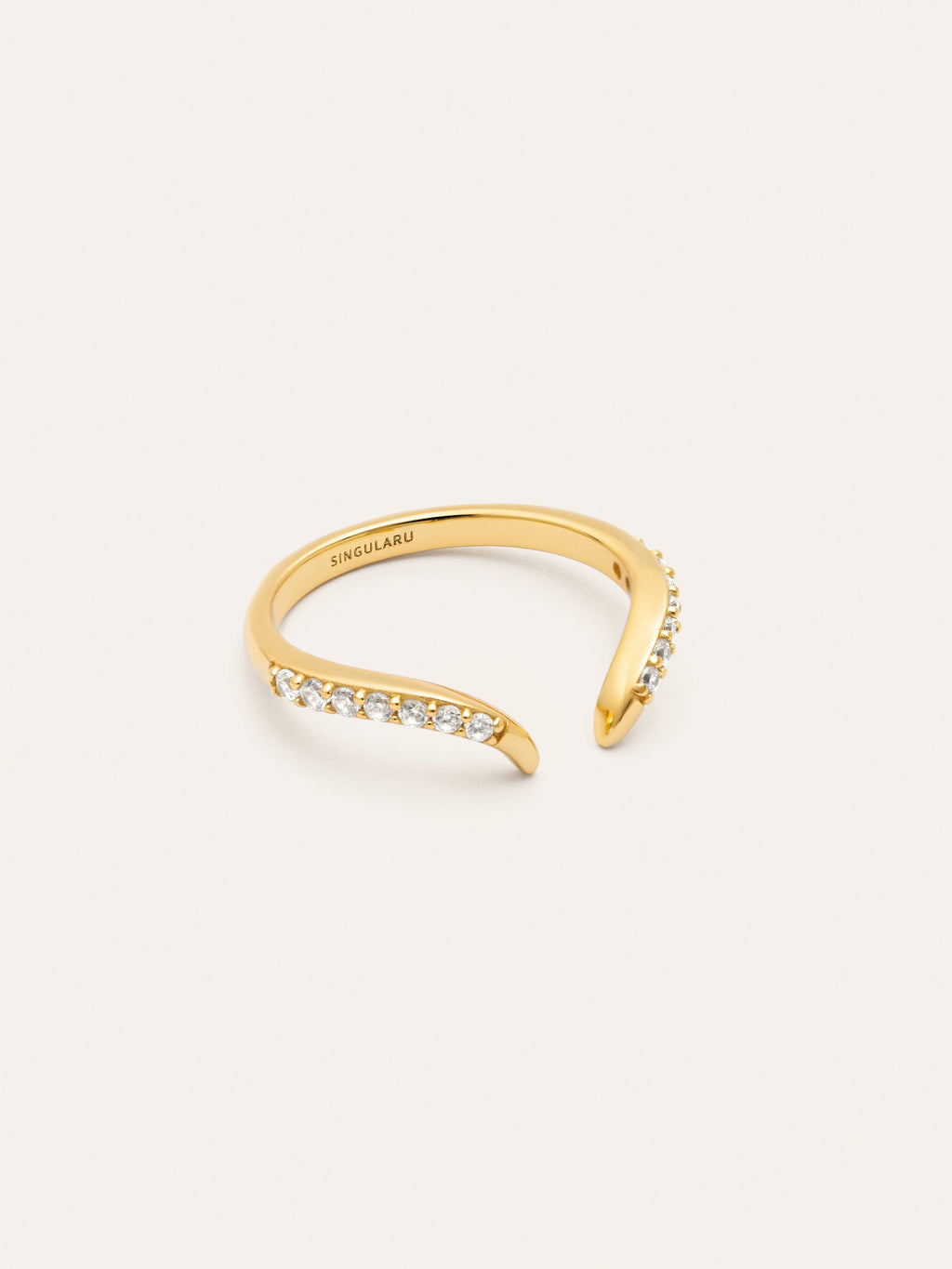 Anillo Peak Scarlett Spark Plata Baño Oro