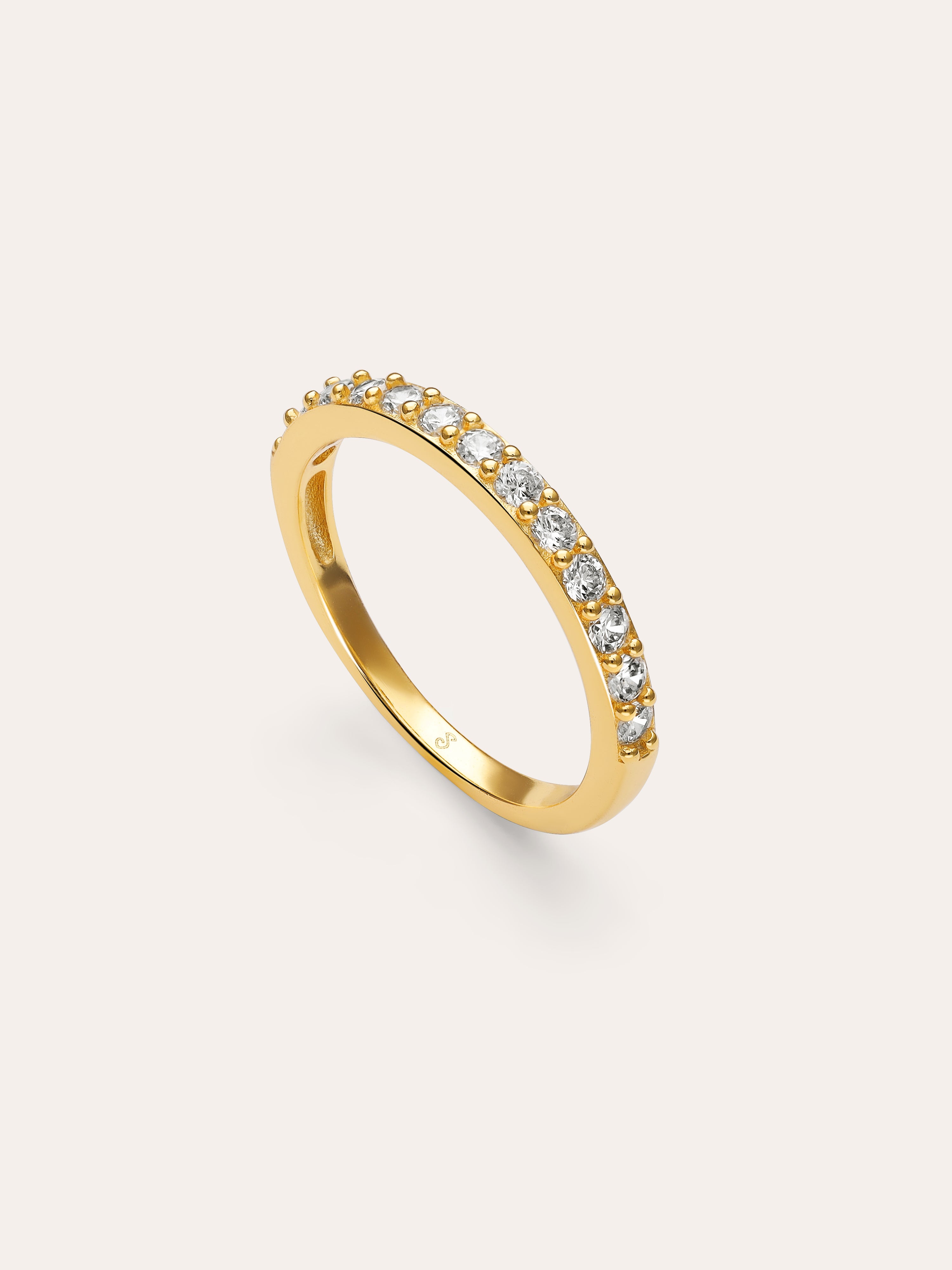 Anillo Shine Plata Baño Oro