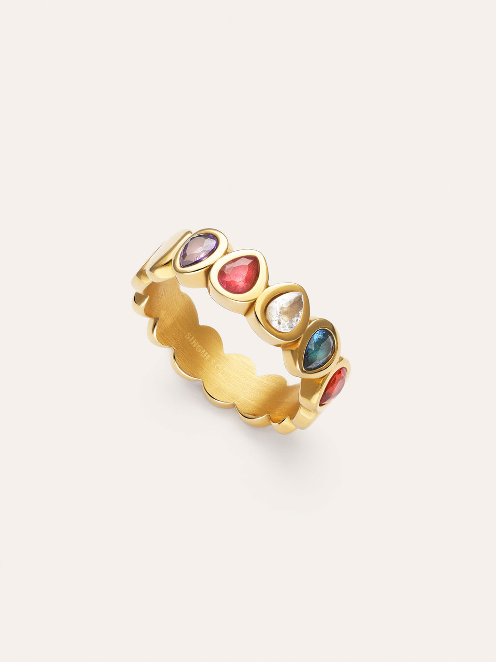 Anillo Sirena Colors Acero Baño Oro