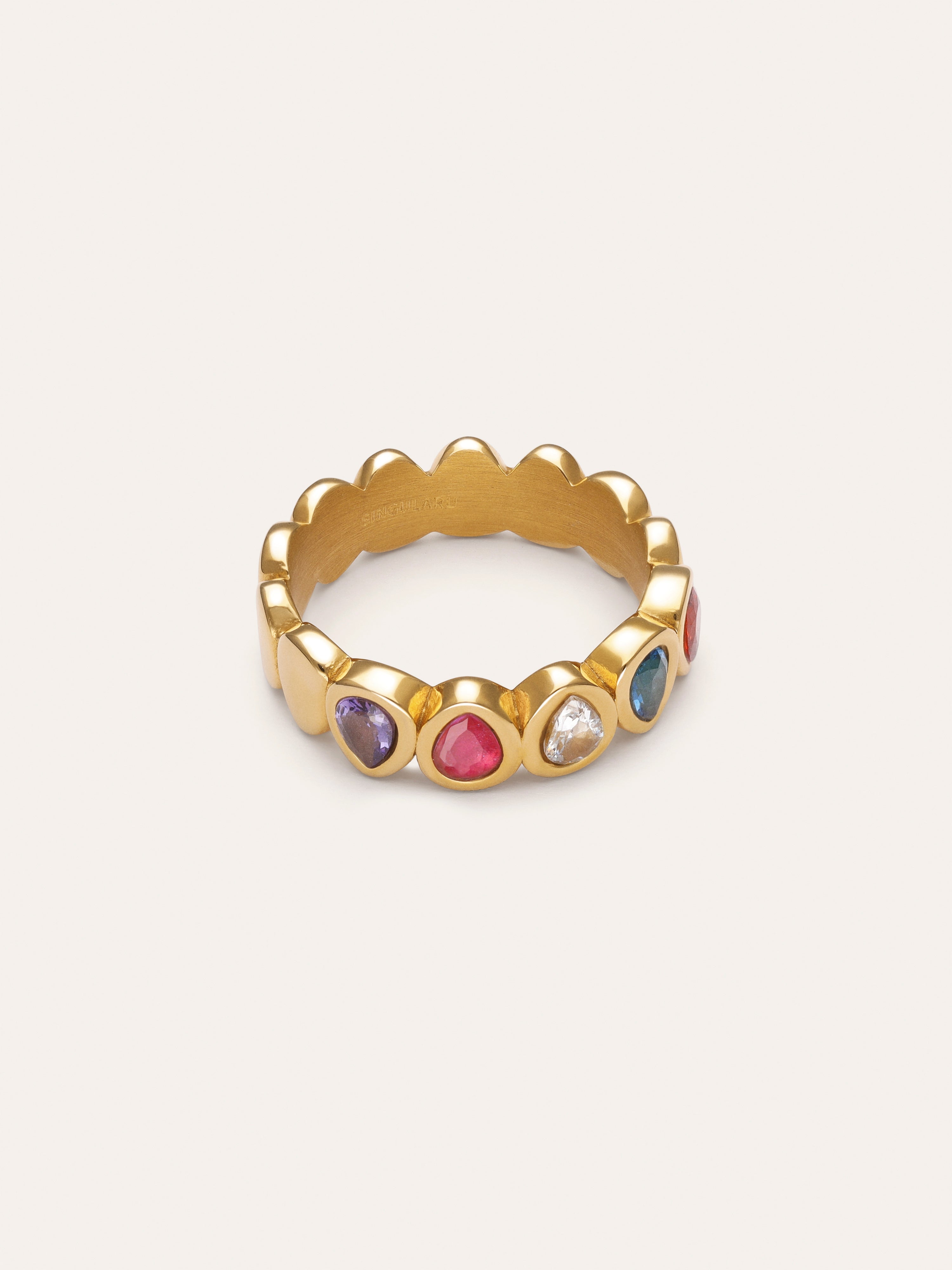Anillo Sirena Colors Acero Baño Oro