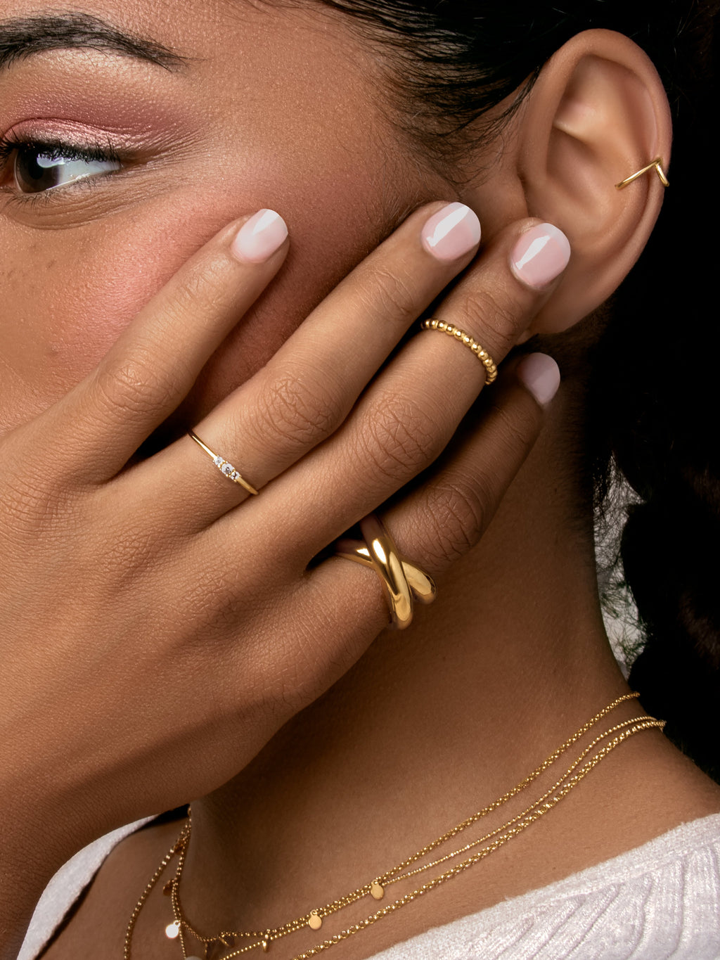 Anillo Trini Spark Plata Baño Oro