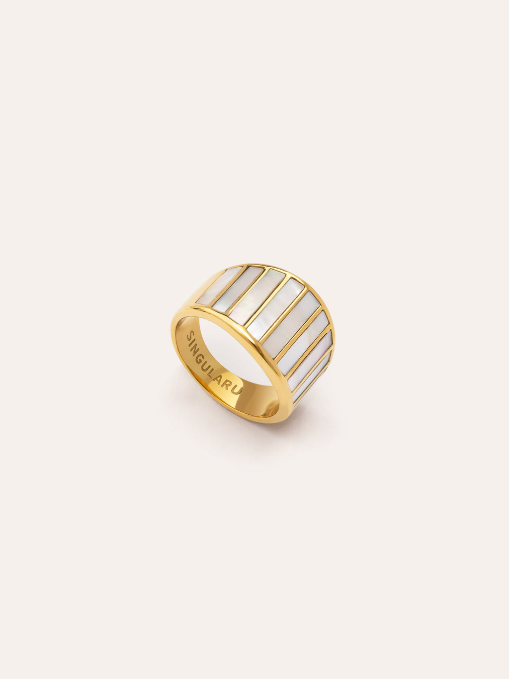 Anillo Siren Shells Acero Baño Oro