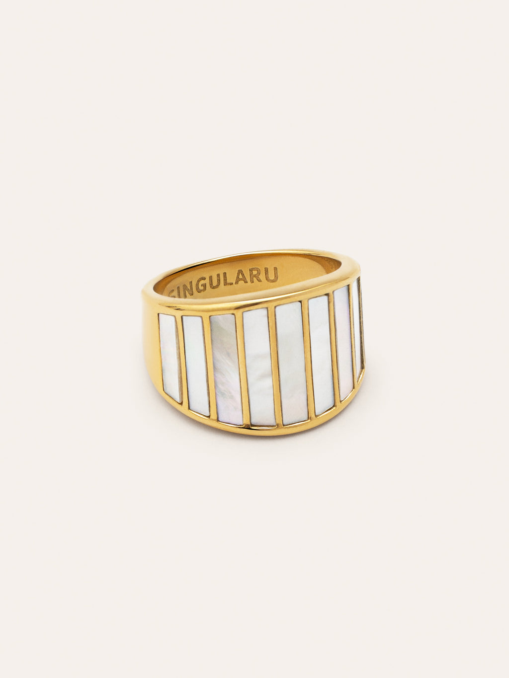 Anillo Siren Shells Acero Baño Oro