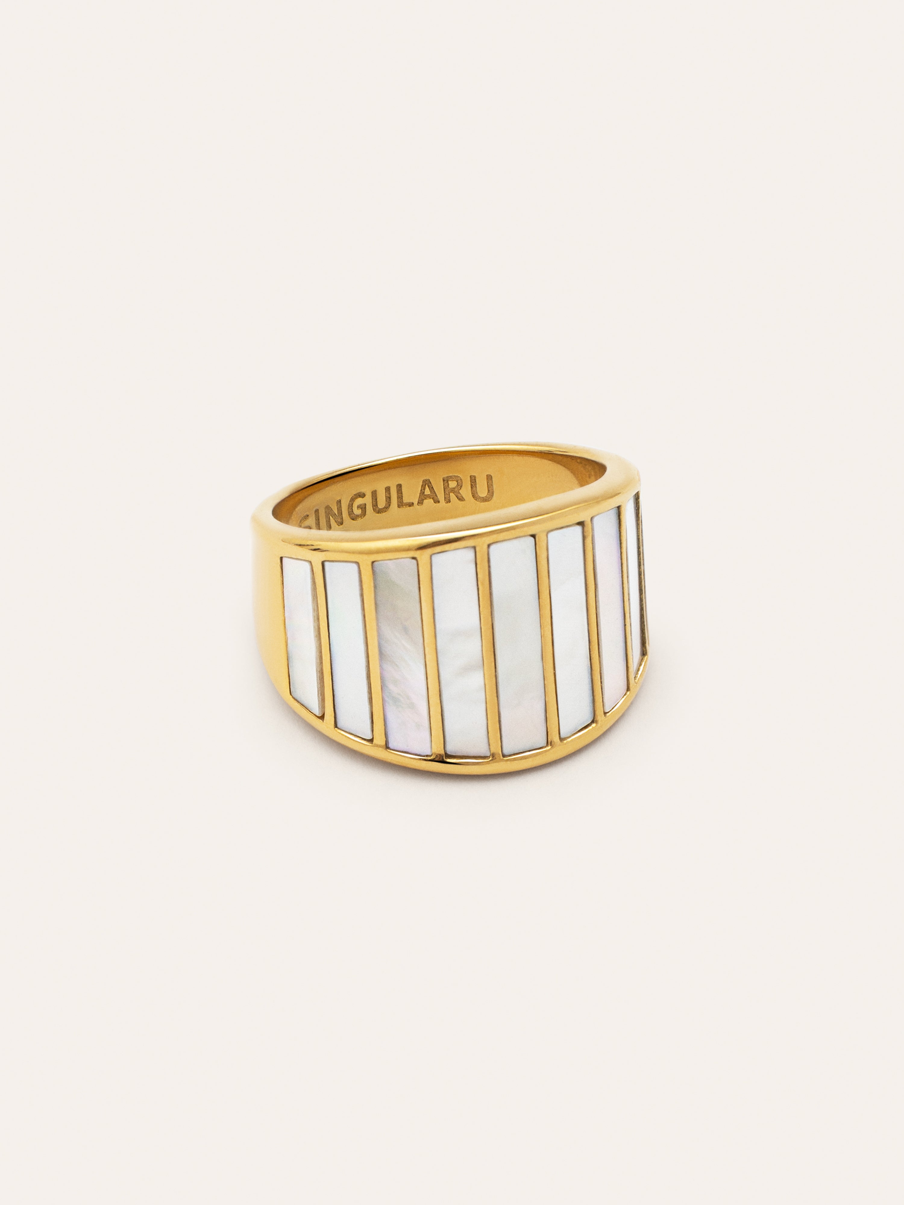 Anillo Siren Shells Acero Baño Oro