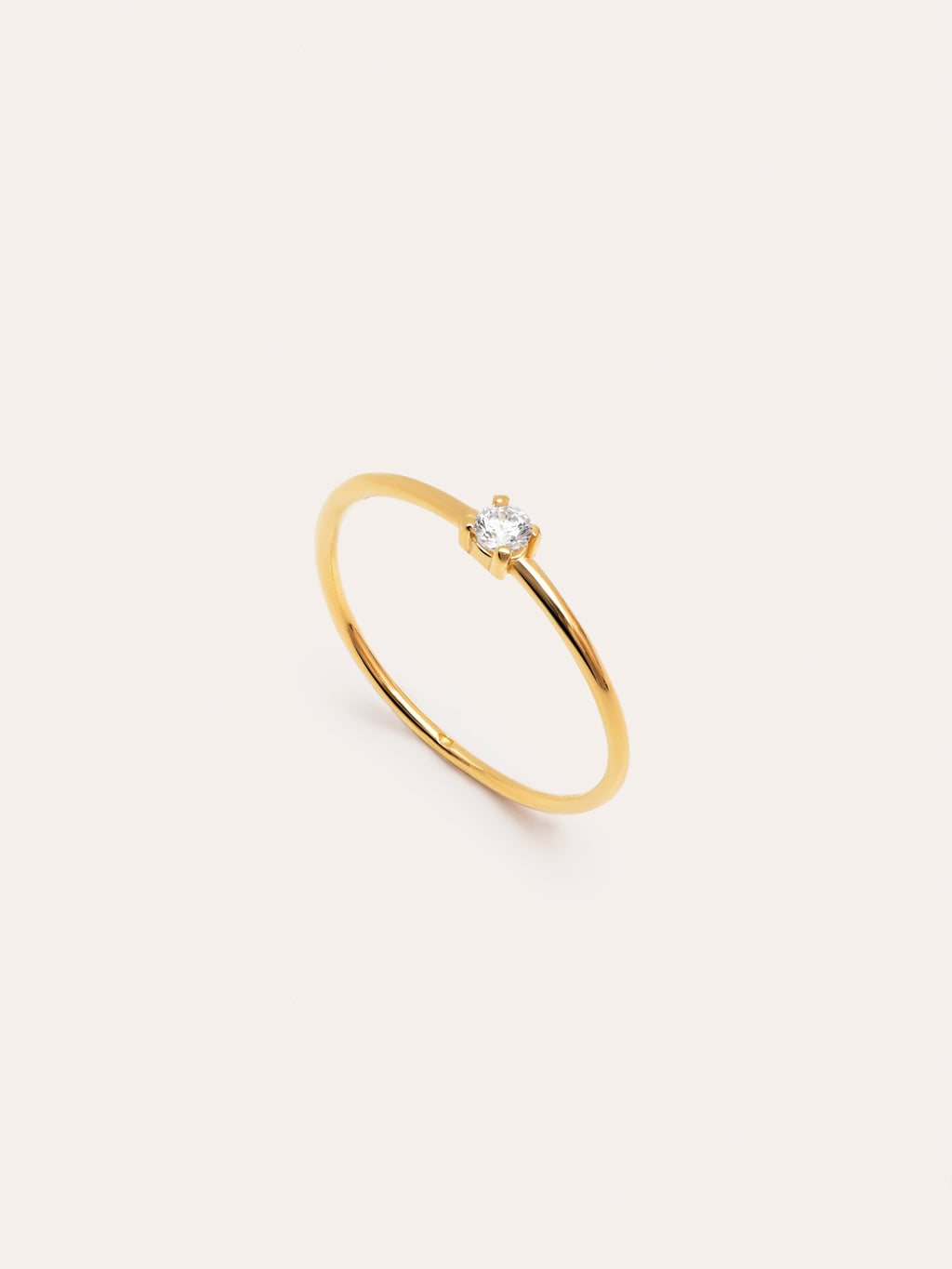Anillo Single Spark Plata Baño Oro