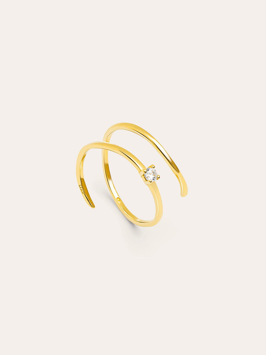 Anillo Spiral Spark Plata Baño Oro