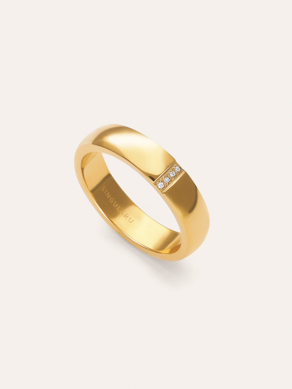 Anillo Starla Sparks Acero Baño Oro