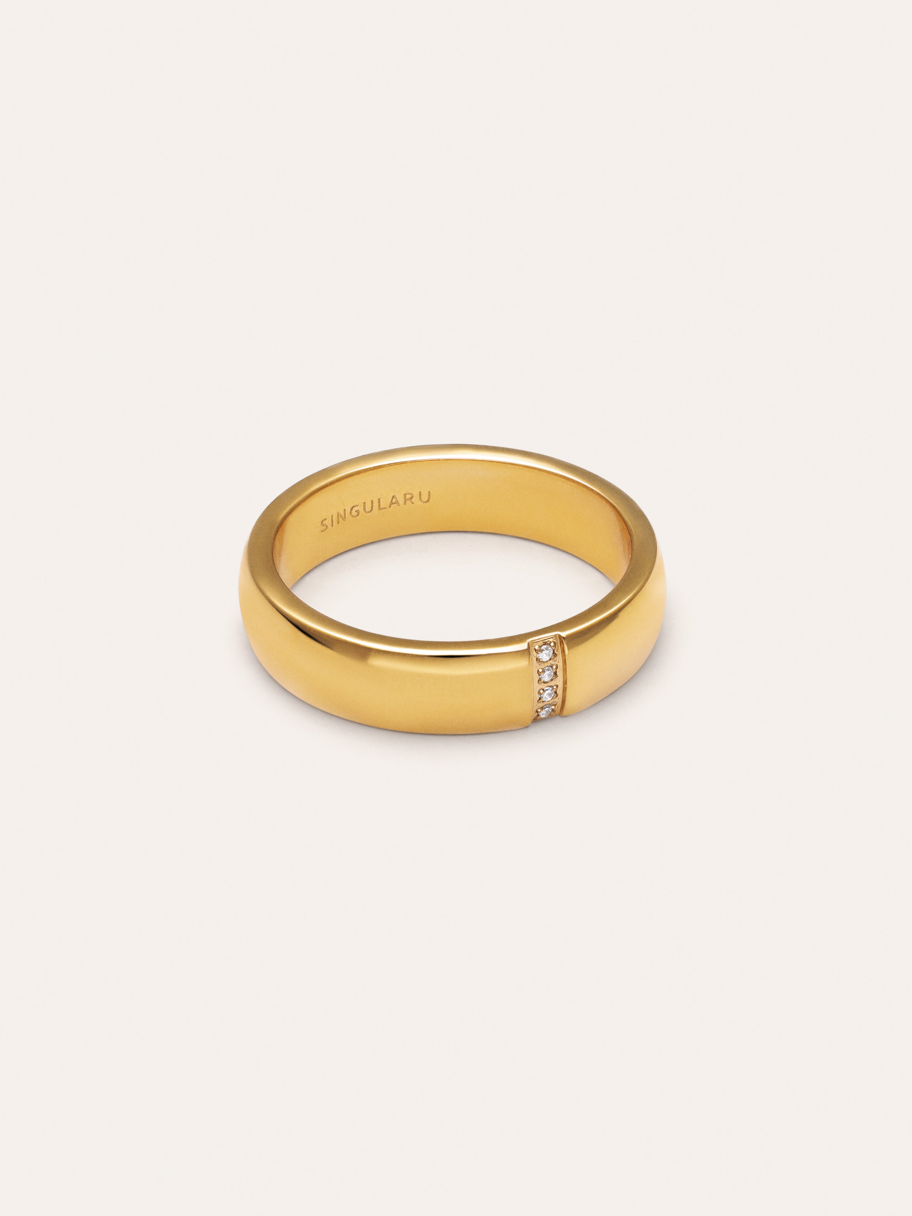 Anillo Starla Sparks Acero Baño Oro