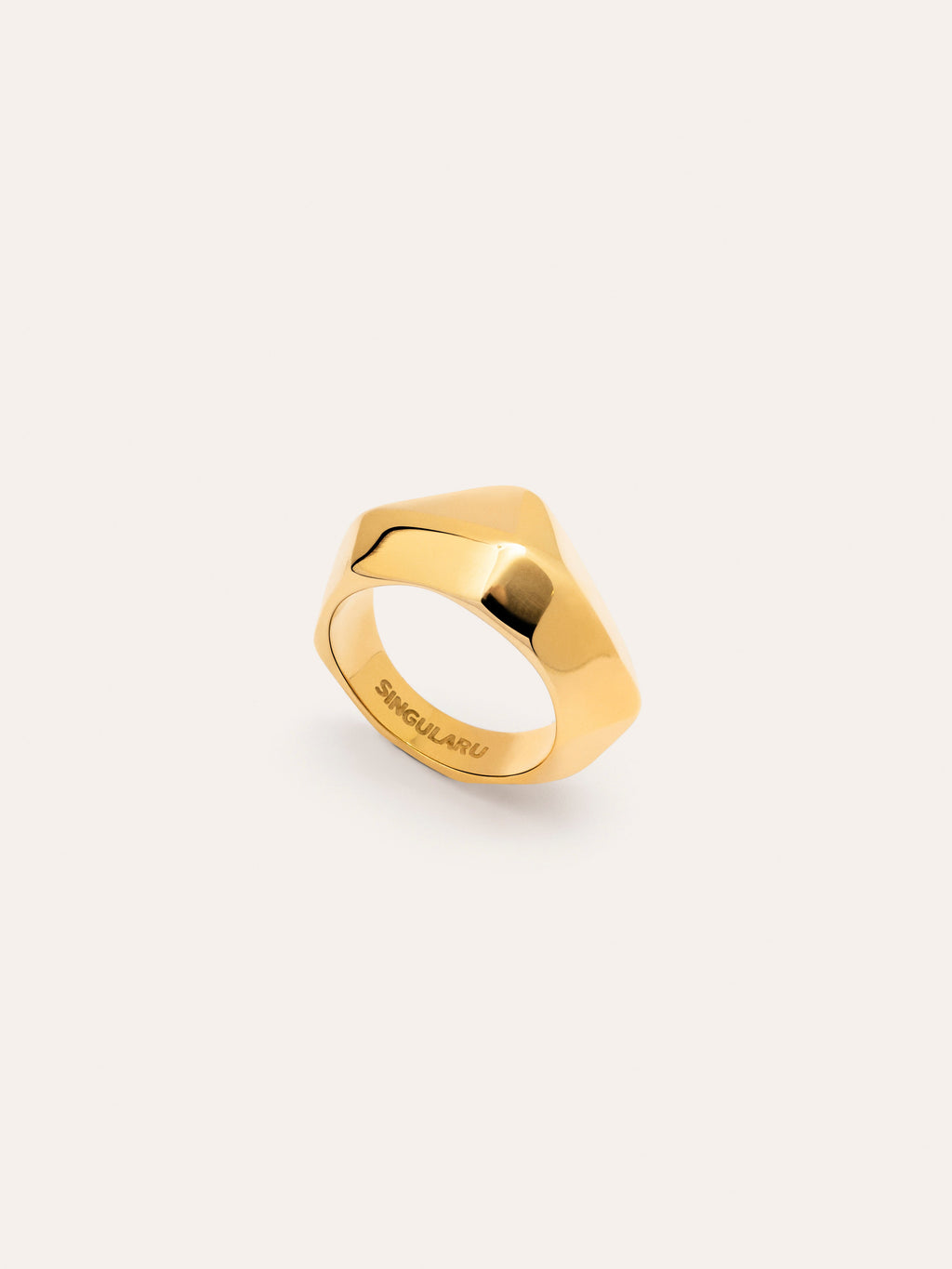Anillo Tempo Acero Baño Oro