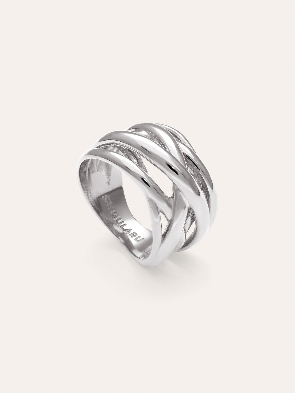 Anillo Triple Cross Acero