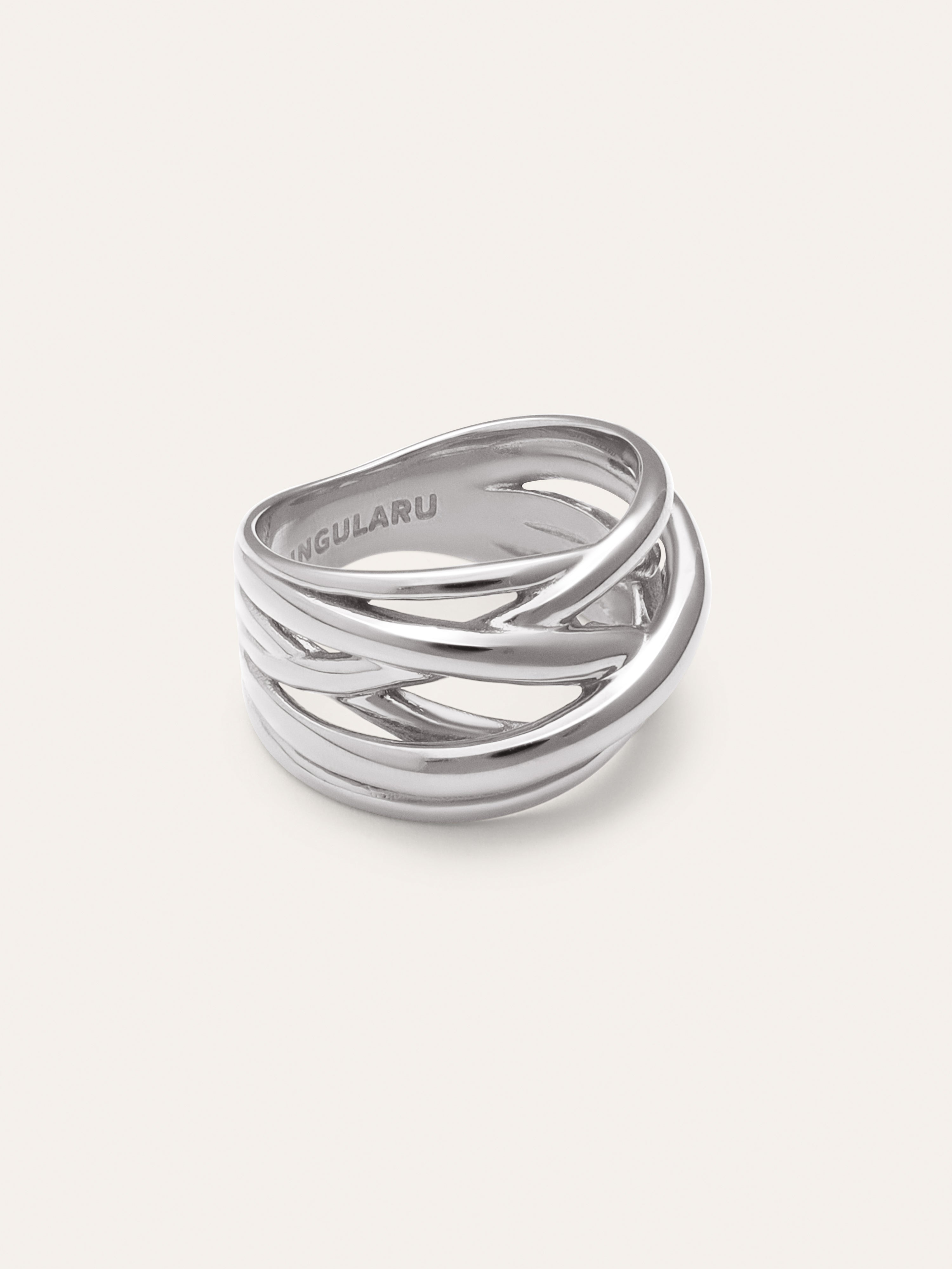 Anillo Triple Cross Acero