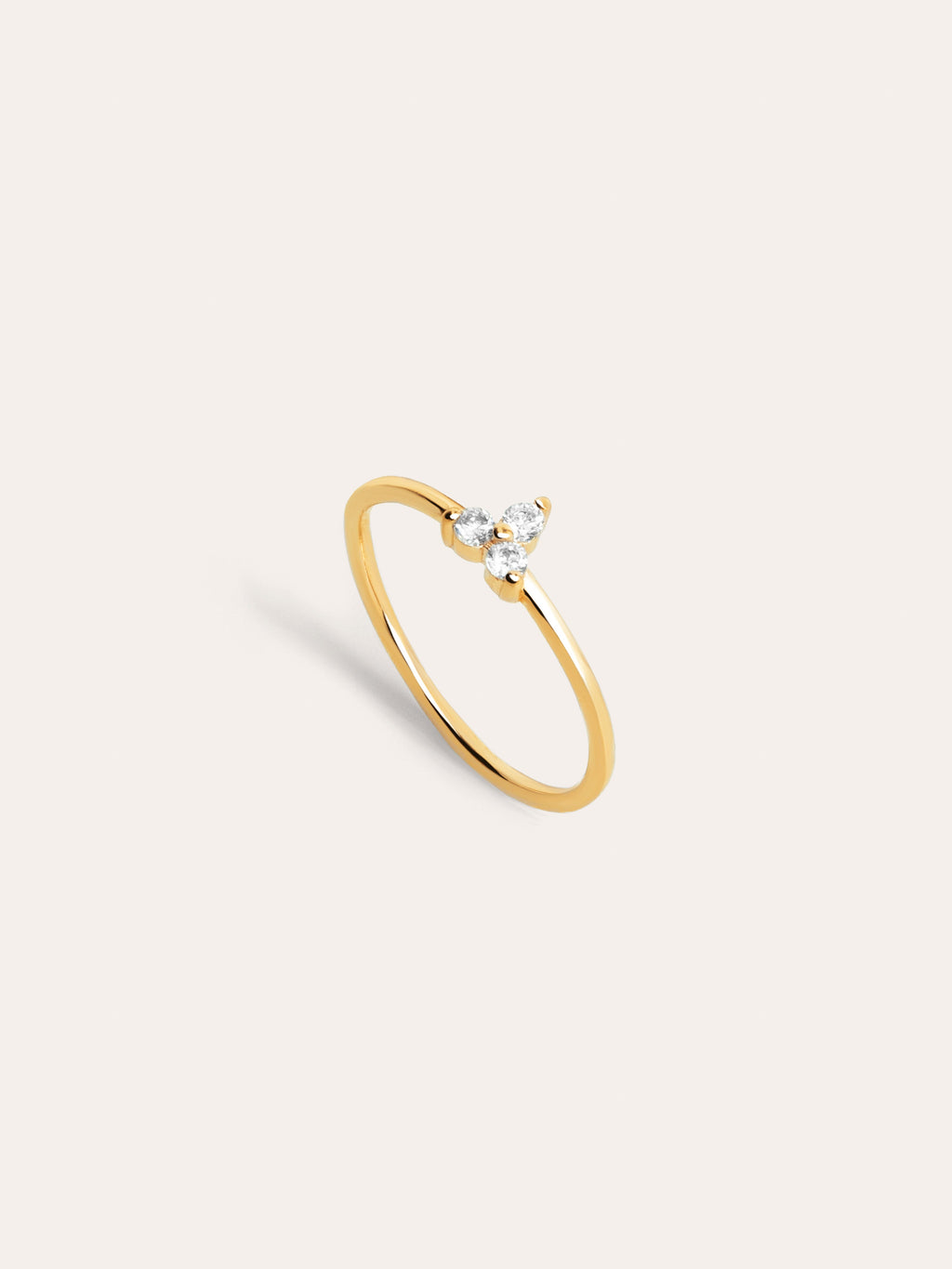Anillo Trébol Plata Baño Oro