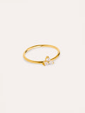 Anillo Trébol Plata Baño Oro