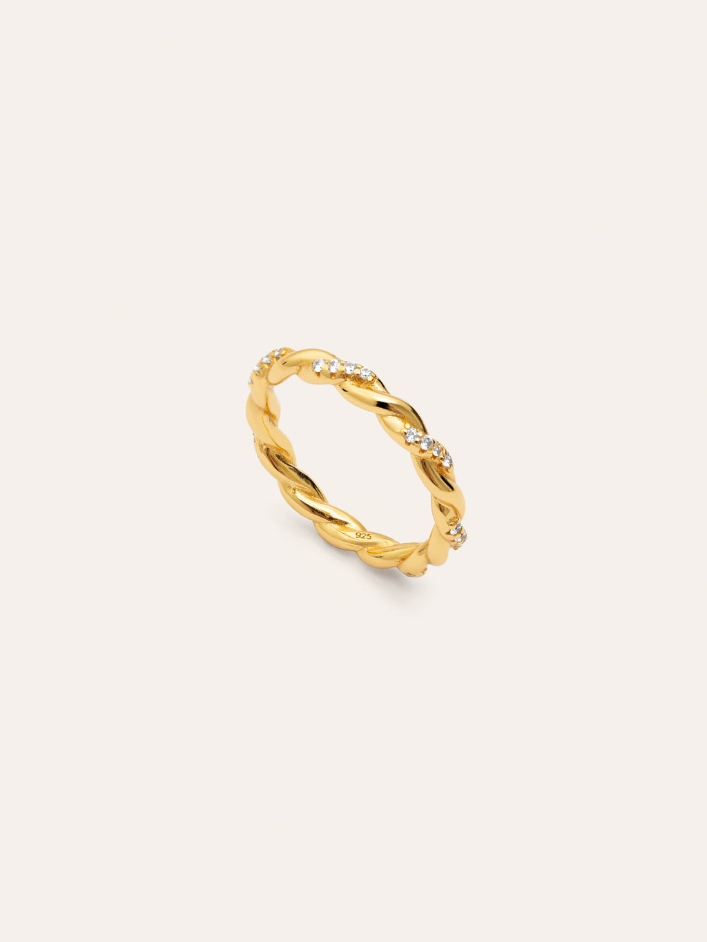 Anillo Tressia Plata Baño Oro