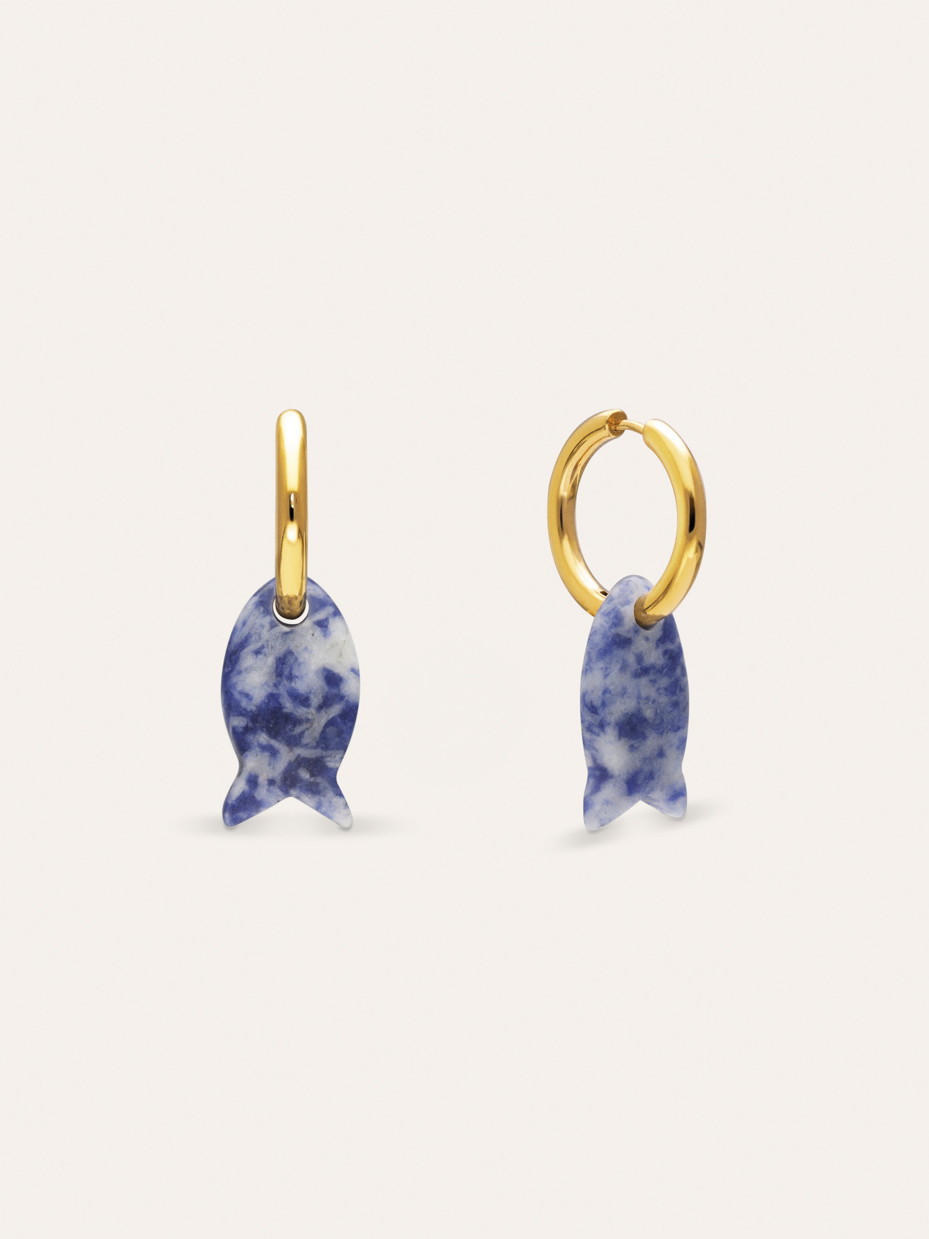 Pendientes Aro Carmen True Pez Acero Baño Oro