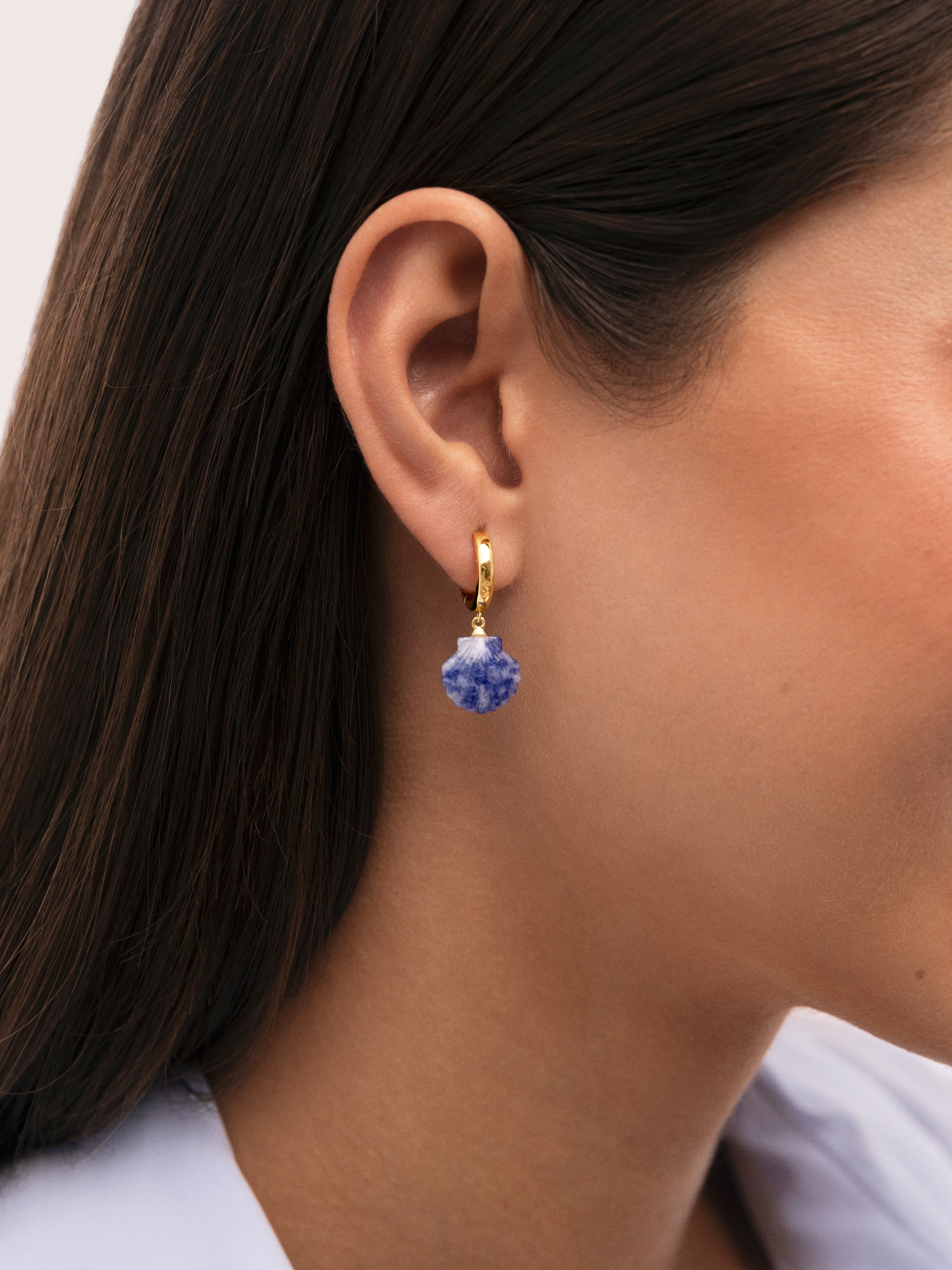 Pendientes Aro Santorini Stone Baño Oro