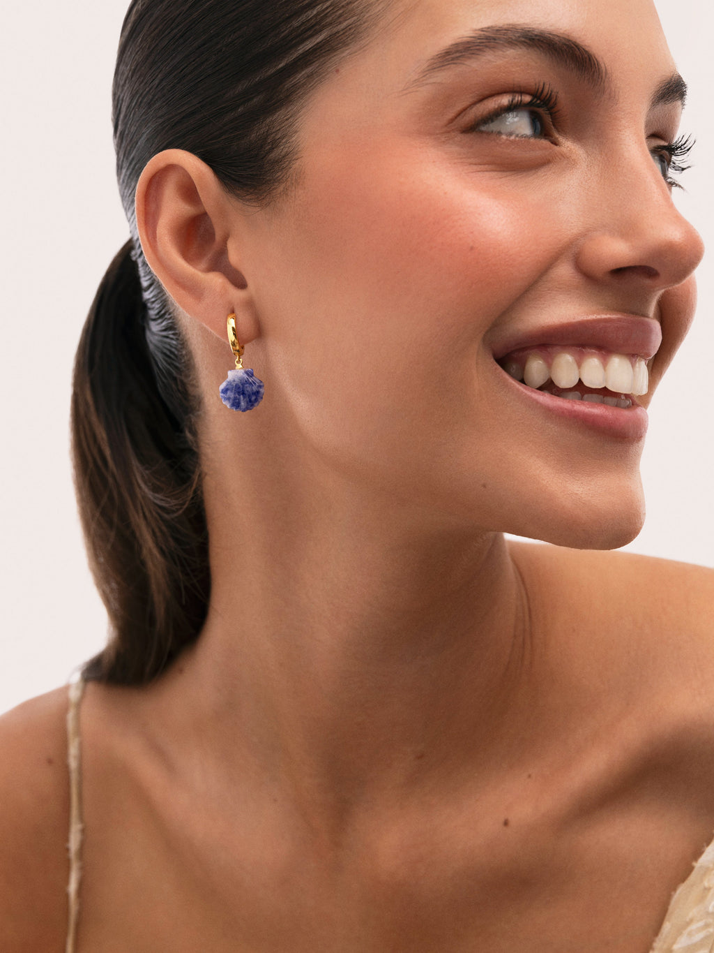 Pendientes Aro Santorini Stone Baño Oro
