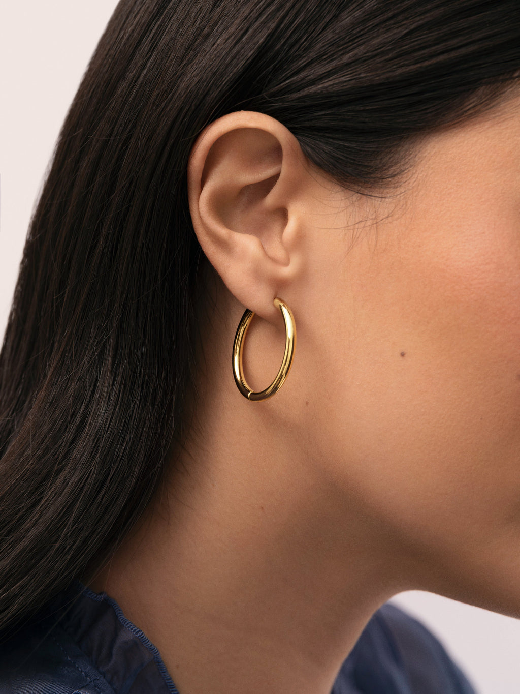 Pendientes Aro Carmen L Acero Baño Oro