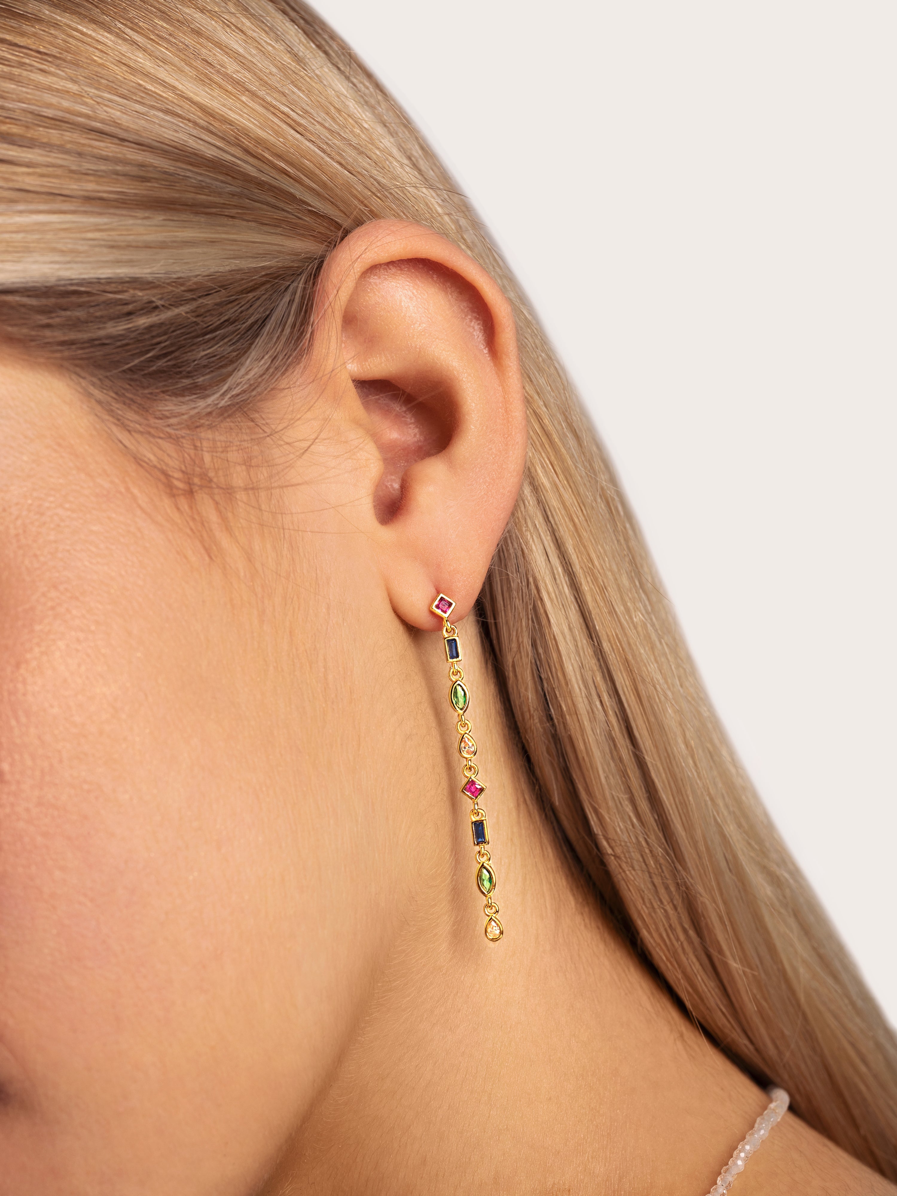 Pendientes Cascade Colors Baño Oro