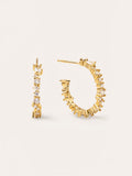 Pendientes Aro Estellar White Baño Oro