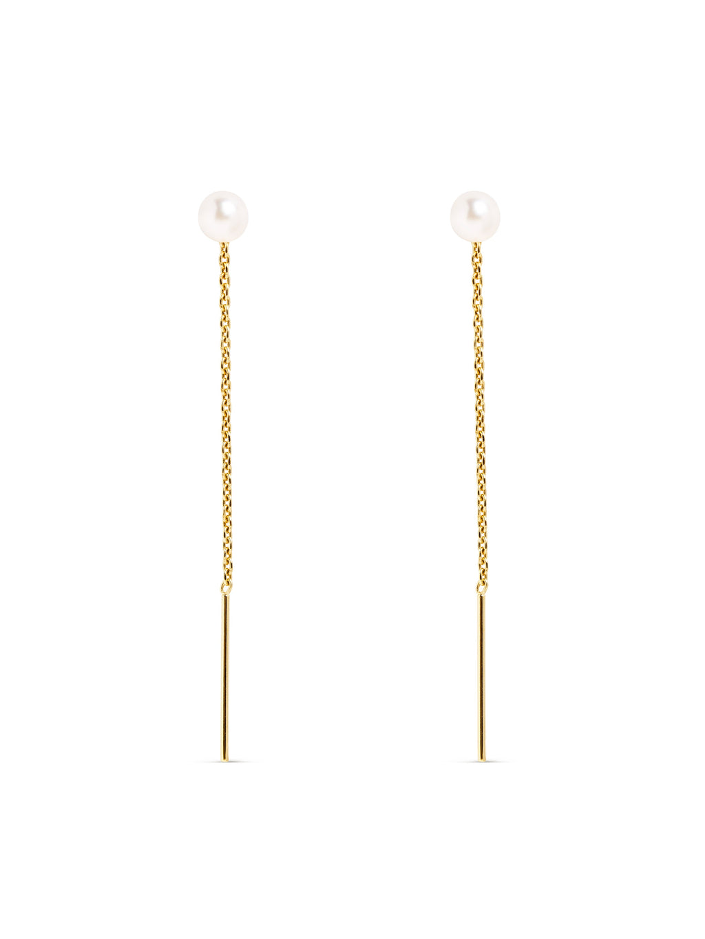 Pendientes Falling Pearl Plata Baño Oro