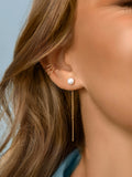 Pendientes Falling Pearl Plata Baño Oro