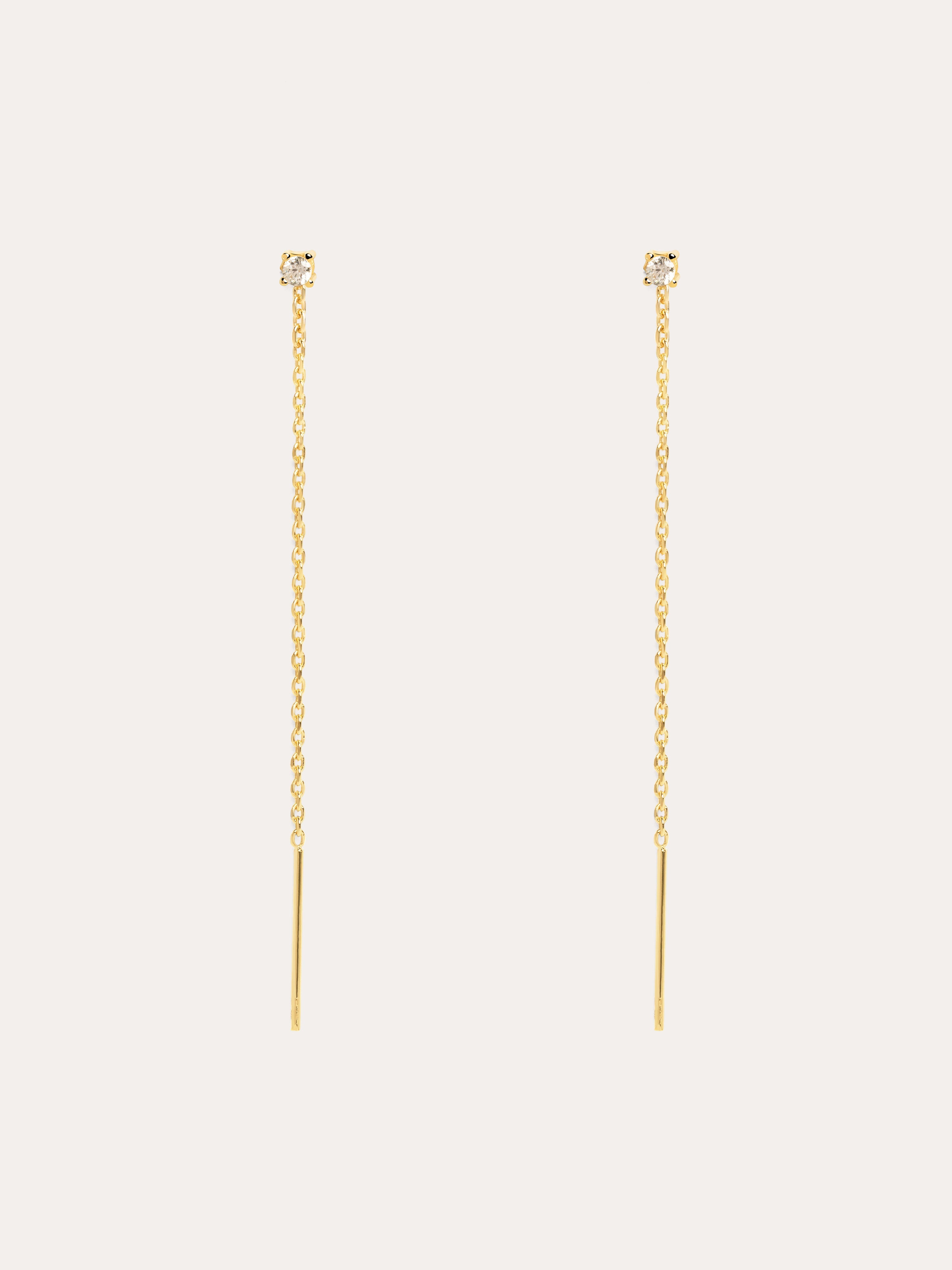 Pendientes Falling Spark Plata Baño Oro