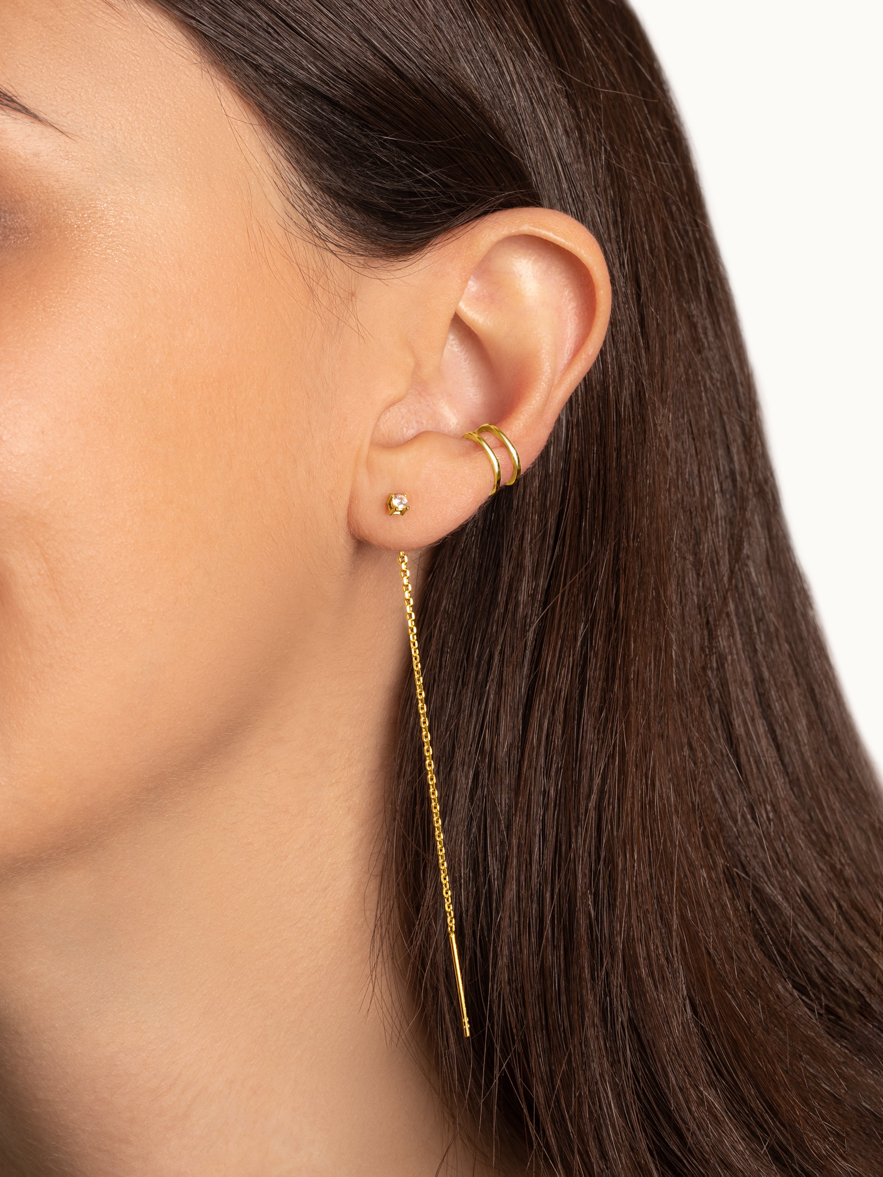 Pendientes Falling Spark Plata Baño Oro