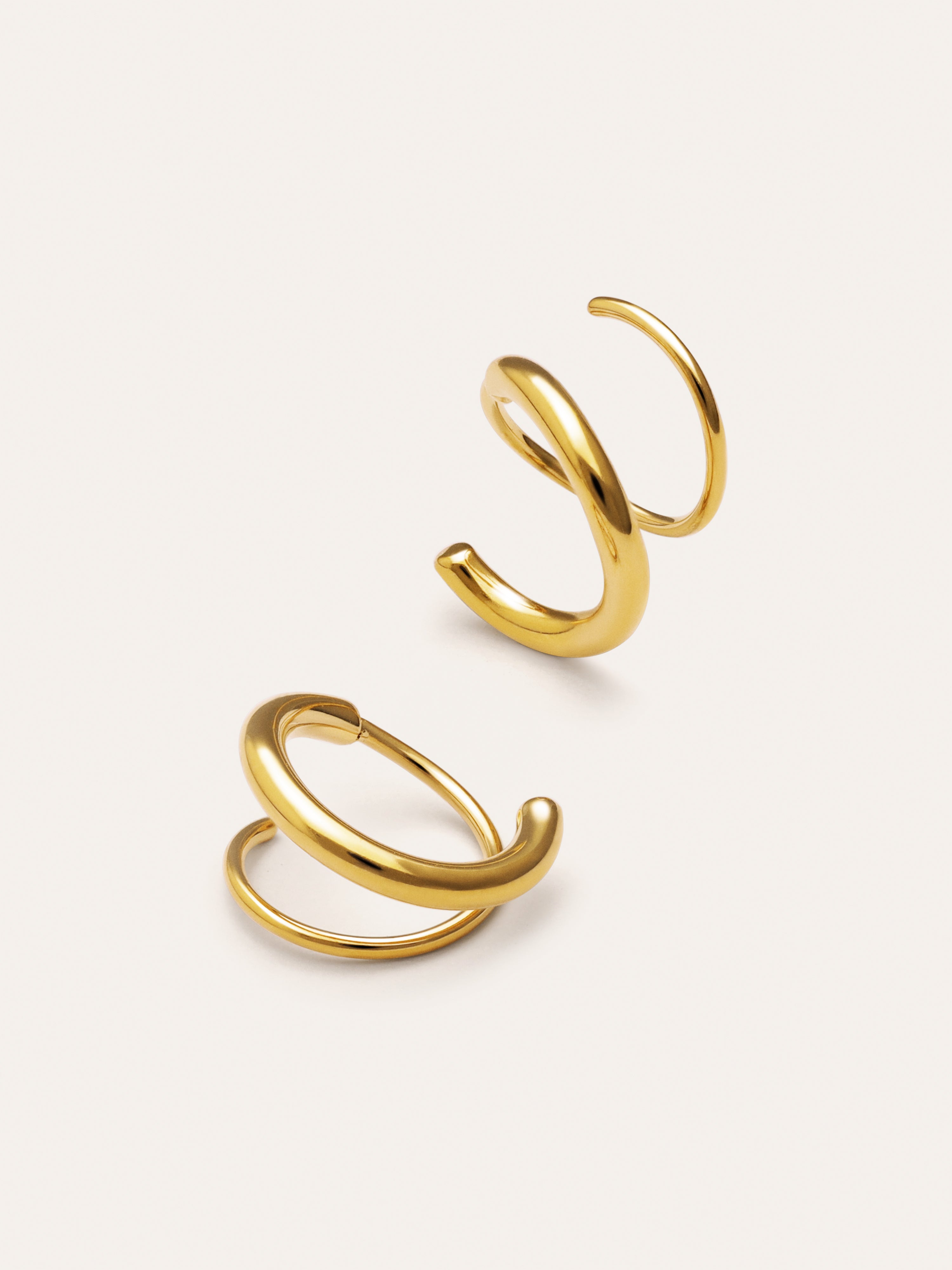 Pendientes Gota Spiral Acero Baño Oro