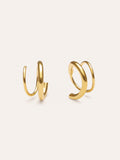 Pendientes Gota Spiral Acero Baño Oro