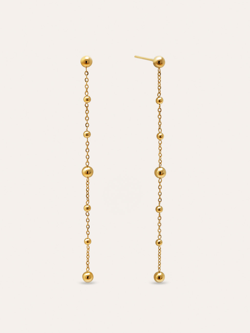 Pendientes Long Drop Bomb Acero Baño Oro