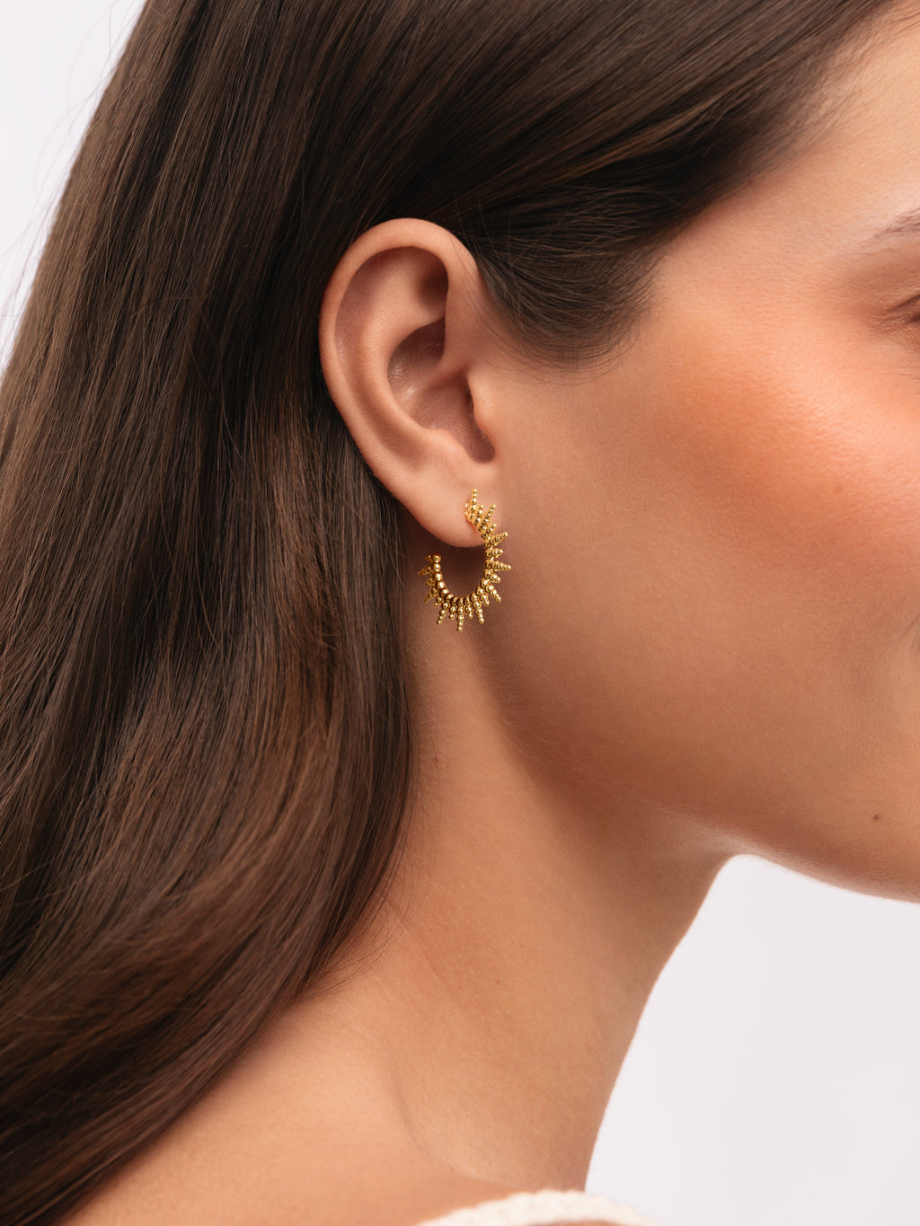 Pendientes Pebbles Sun Acero Baño Oro