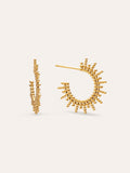 Pendientes Pebbles Sun Acero Baño Oro