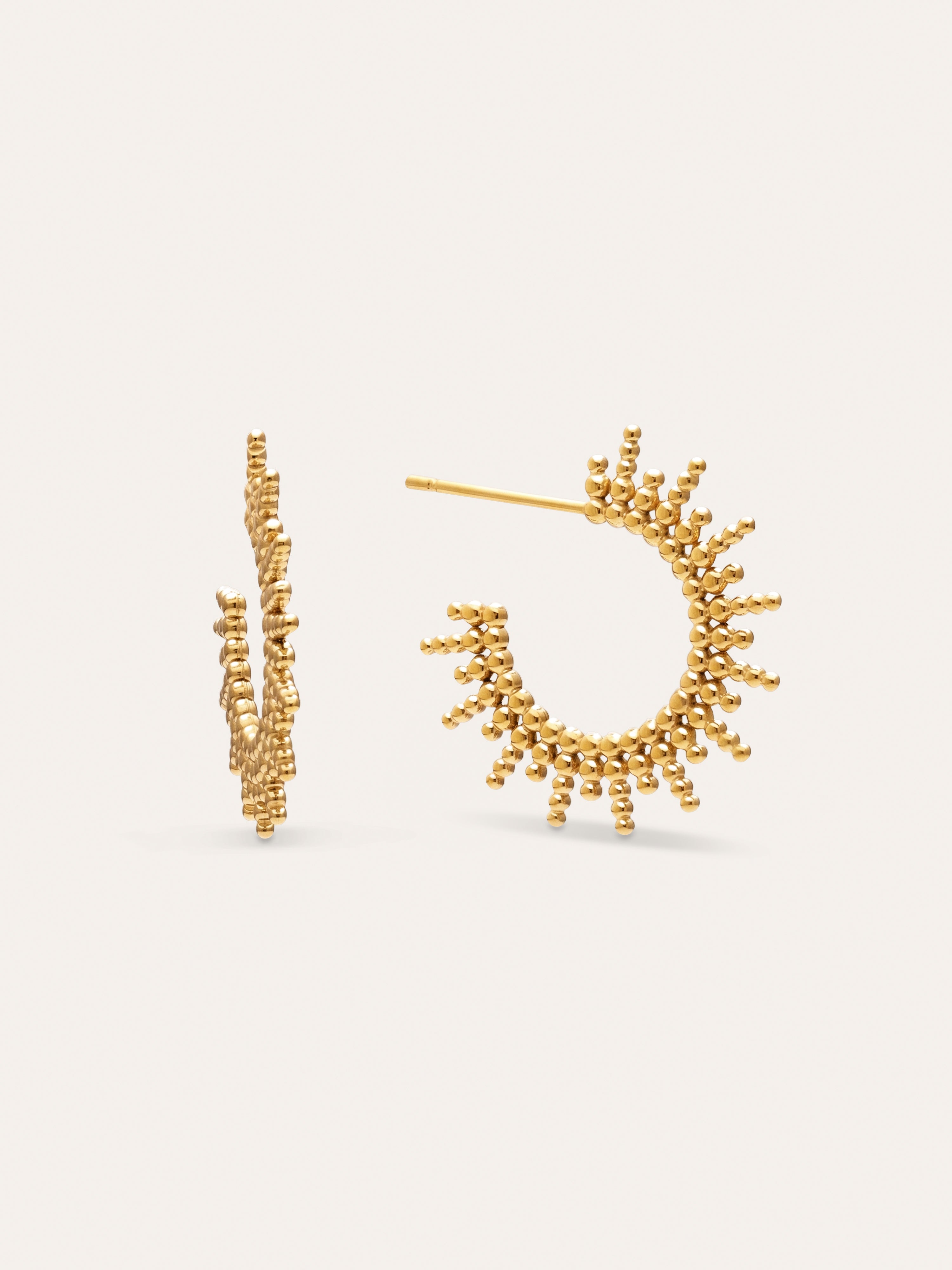 Pendientes Pebbles Sun Acero Baño Oro