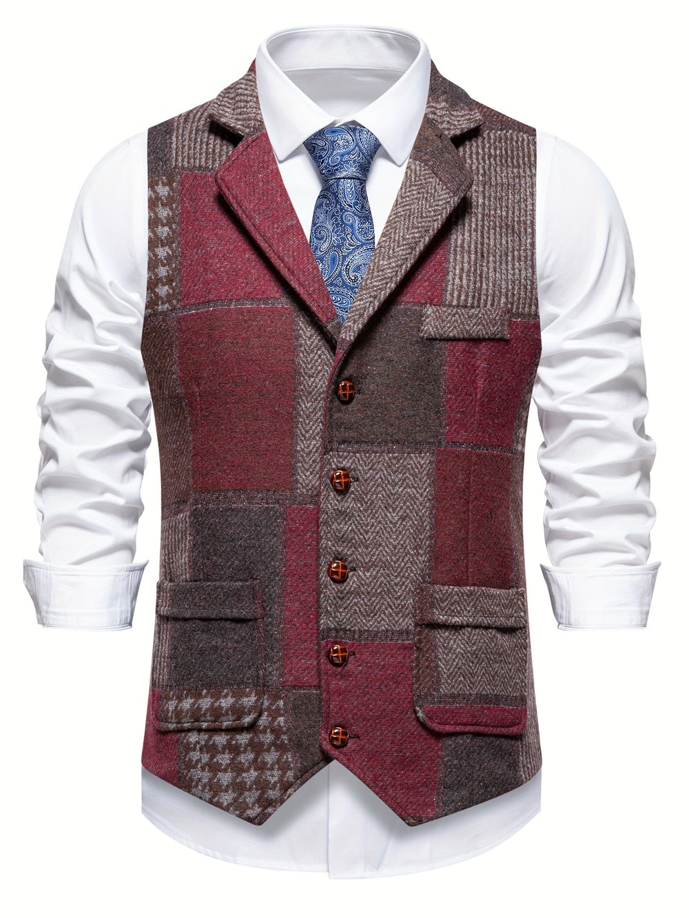 Elegante chaleco de patchwork