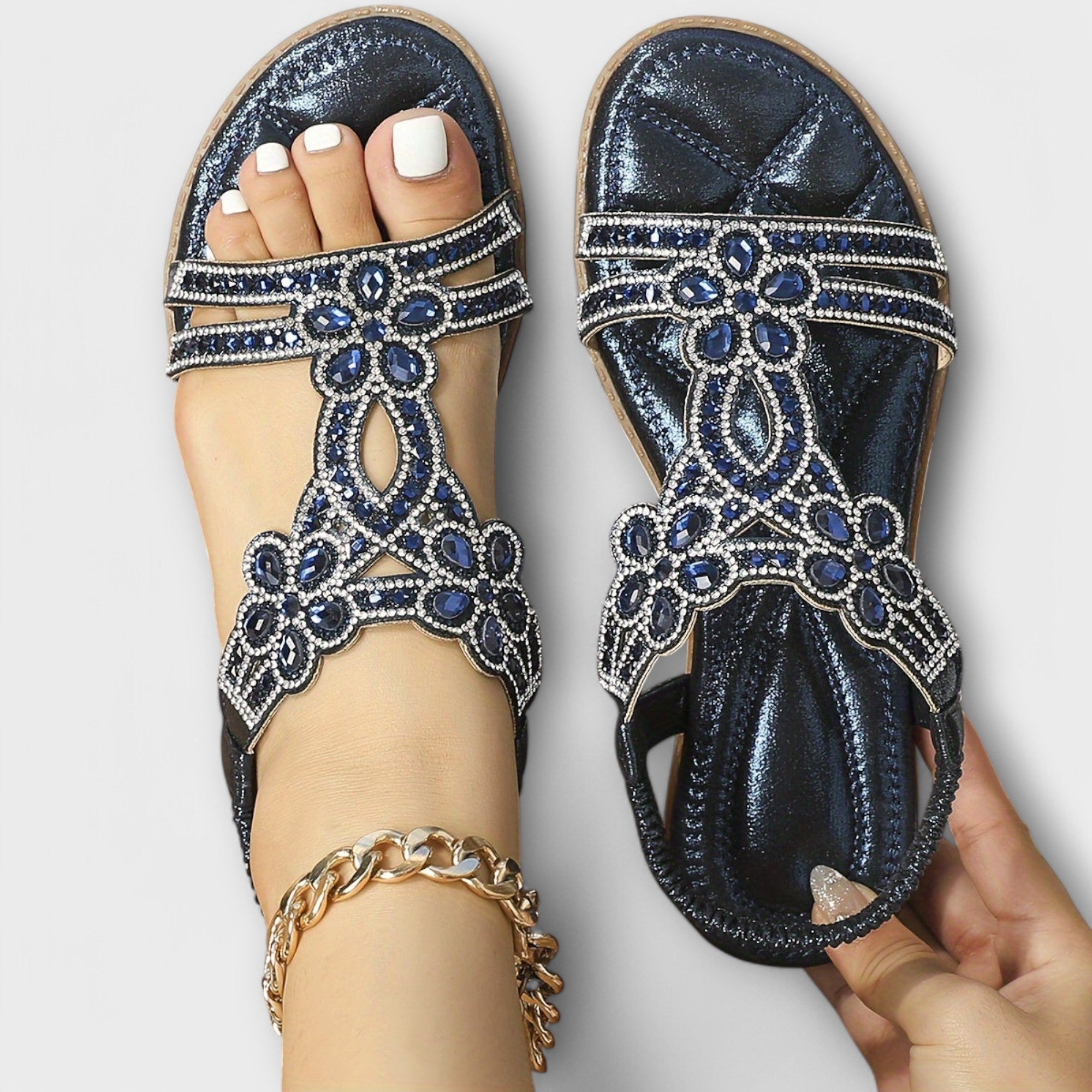 Blanca™ – Sandália Boho Crystal